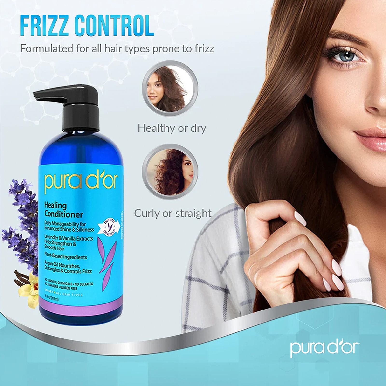 PURA D'OR  Healing Argan Oil Conditioner 16 oz