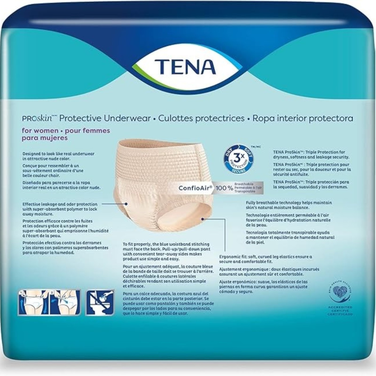 TENA ProSkin Protective Incontinence Underwear for Women, Moderate Absorbency, Small/Medium, 20 Count