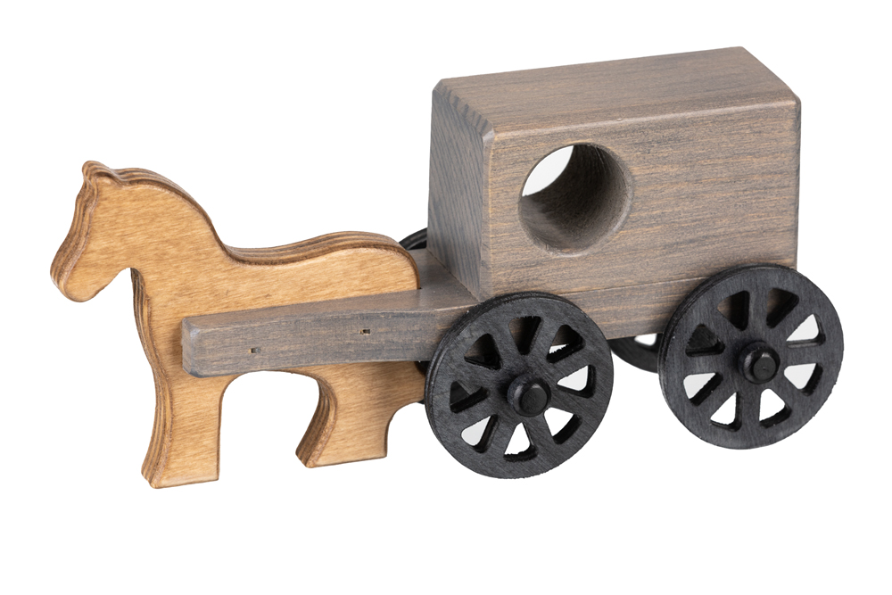 American Made Wooden Toy Horse & Buggy - Small - Several Color Options