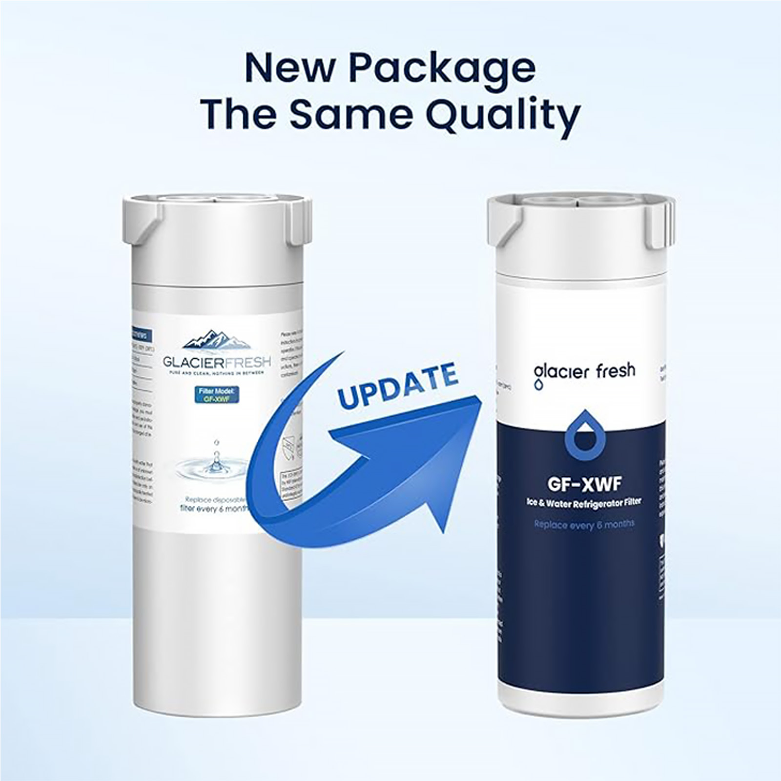 GLACIER FRESH XWF Replacement For GE XWF Refrigerator Water Filter (Not for XWFE) - Choose pack