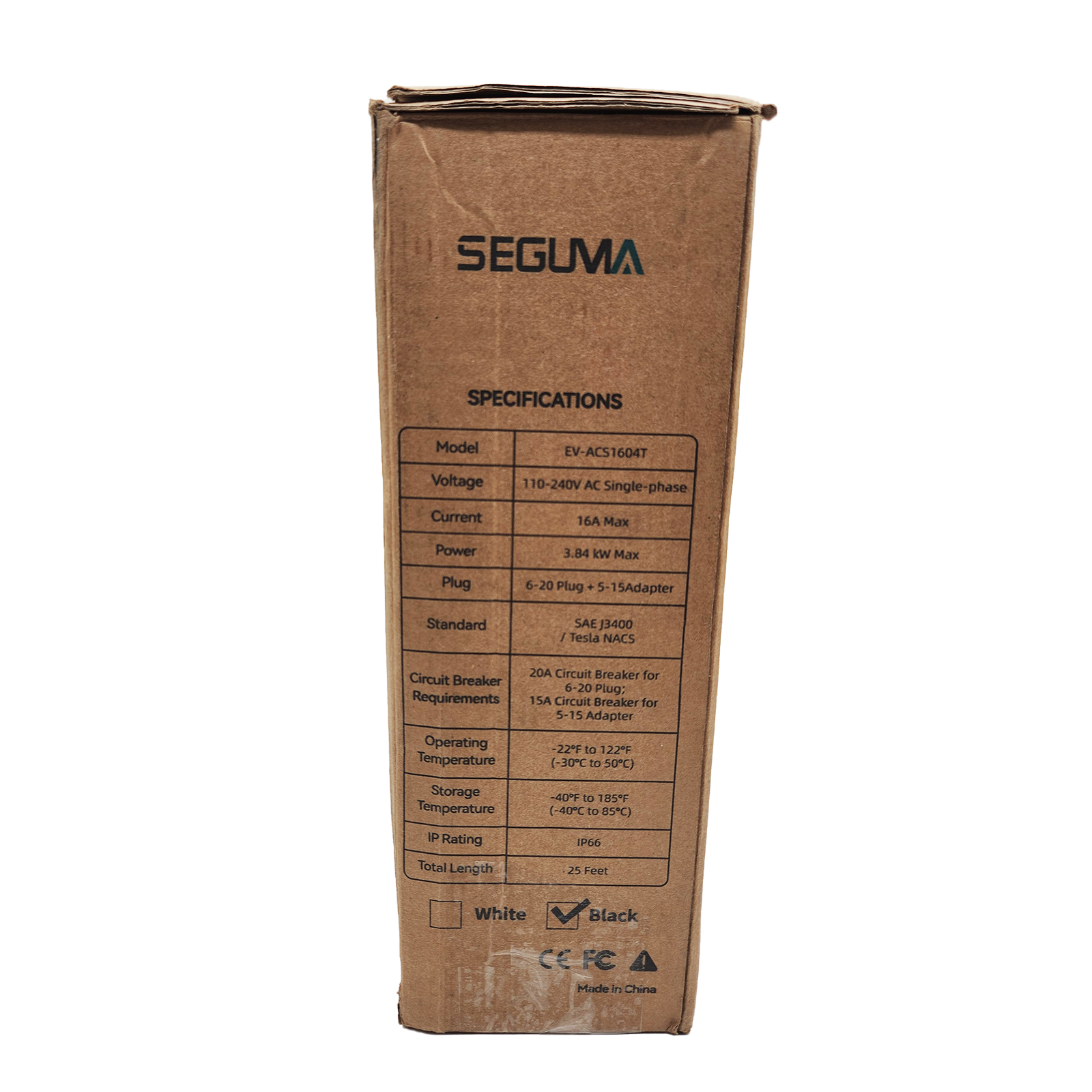 Seguma Level 1/2 Portable EV Charger For Tesla 16Amp NACS Car Charger