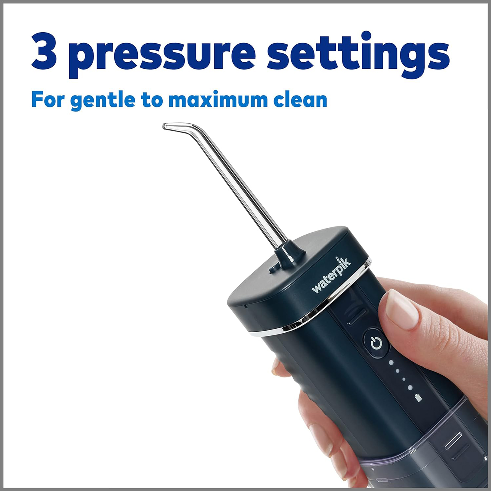 Waterpik Cordless Slide Professional Water Flosser, Portable Collapsible for Travel and Storage, with Travel Bag and 4 Tips, ADA Accepted, Rechargeable and Waterproof, Midnight Blue WF-17CD013-4