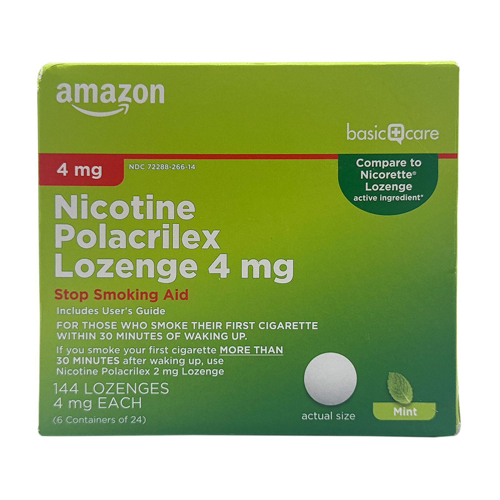 Amazon Basic Care Nicotine Lozenge - 4mg - 144ct