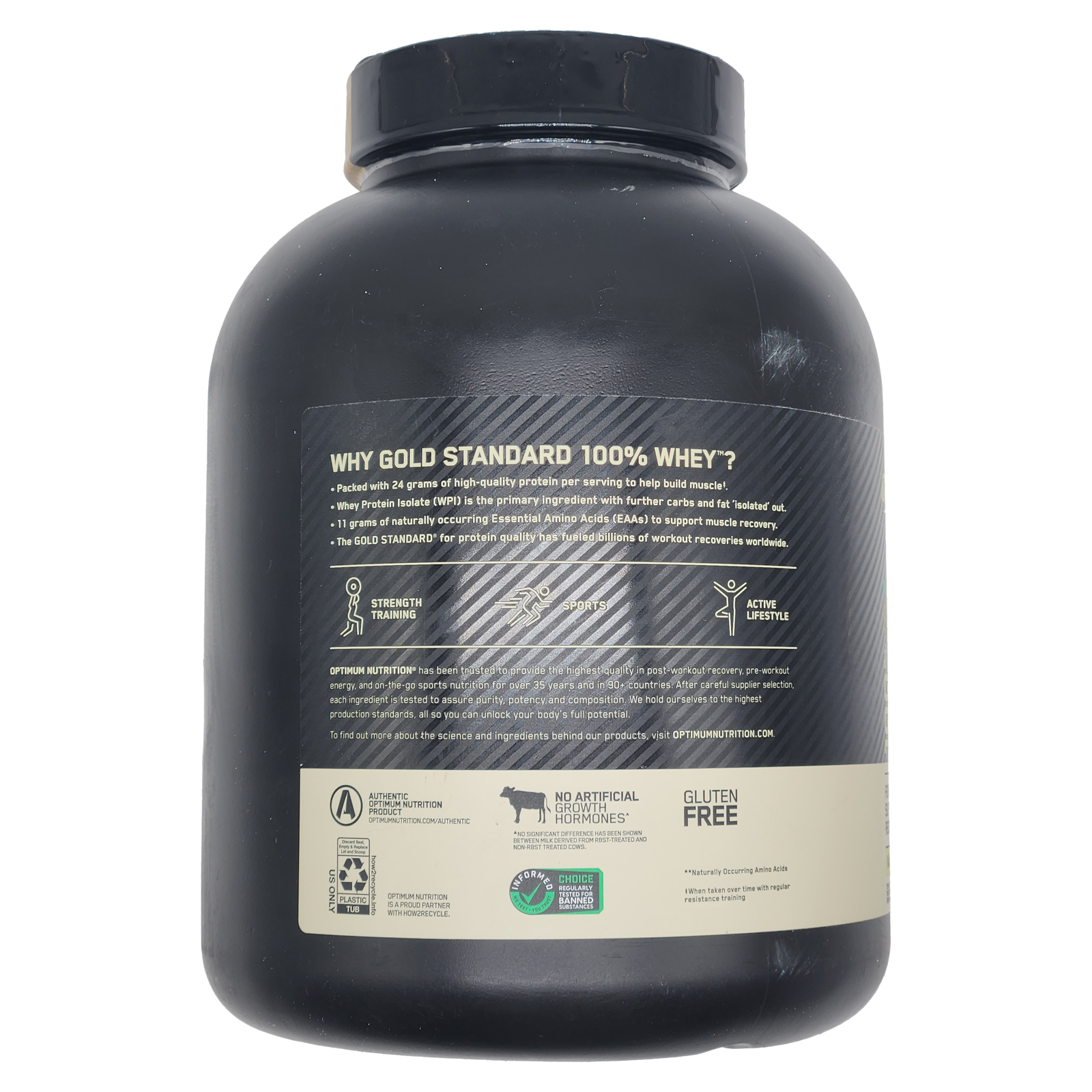 Optimum Nutrition Gold Standard 100% Whey Protein Powder Naturally Flavored Vanilla 4.8 Lb 68 Servings