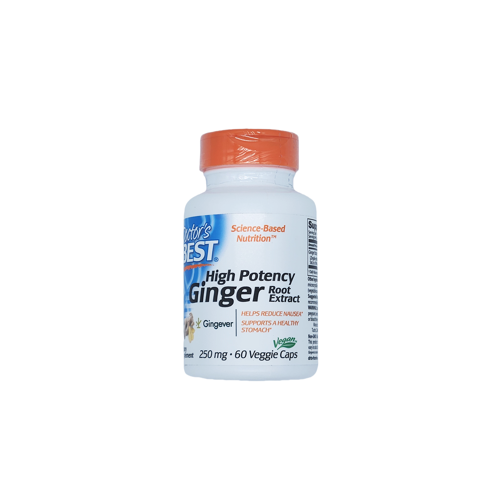 Doctor's Best High Potency Ginger 250mg 60 Veggie Capsules Exp 04/2025