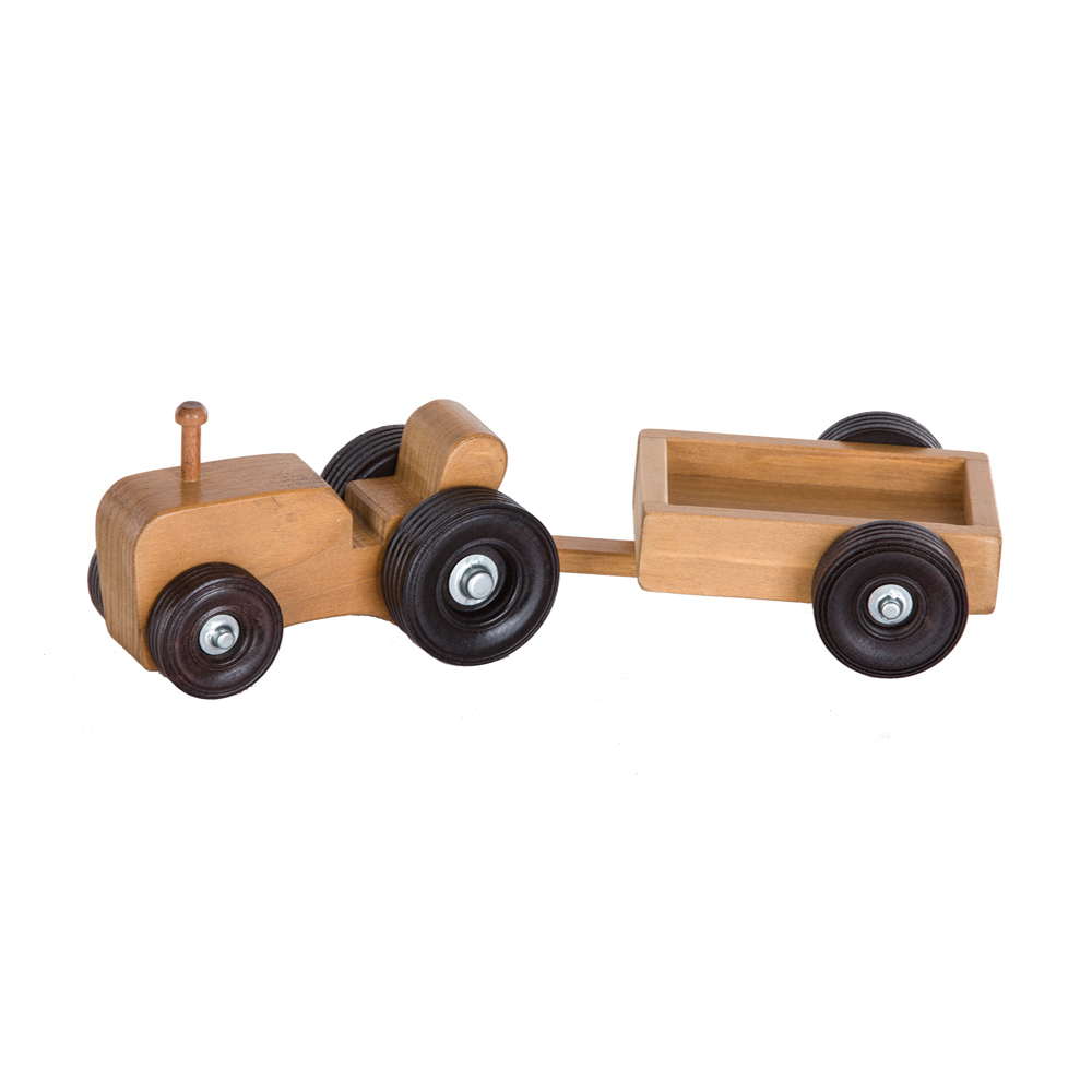 American Made Wooden Toy Tractor Wagon - Small - Several Color Options