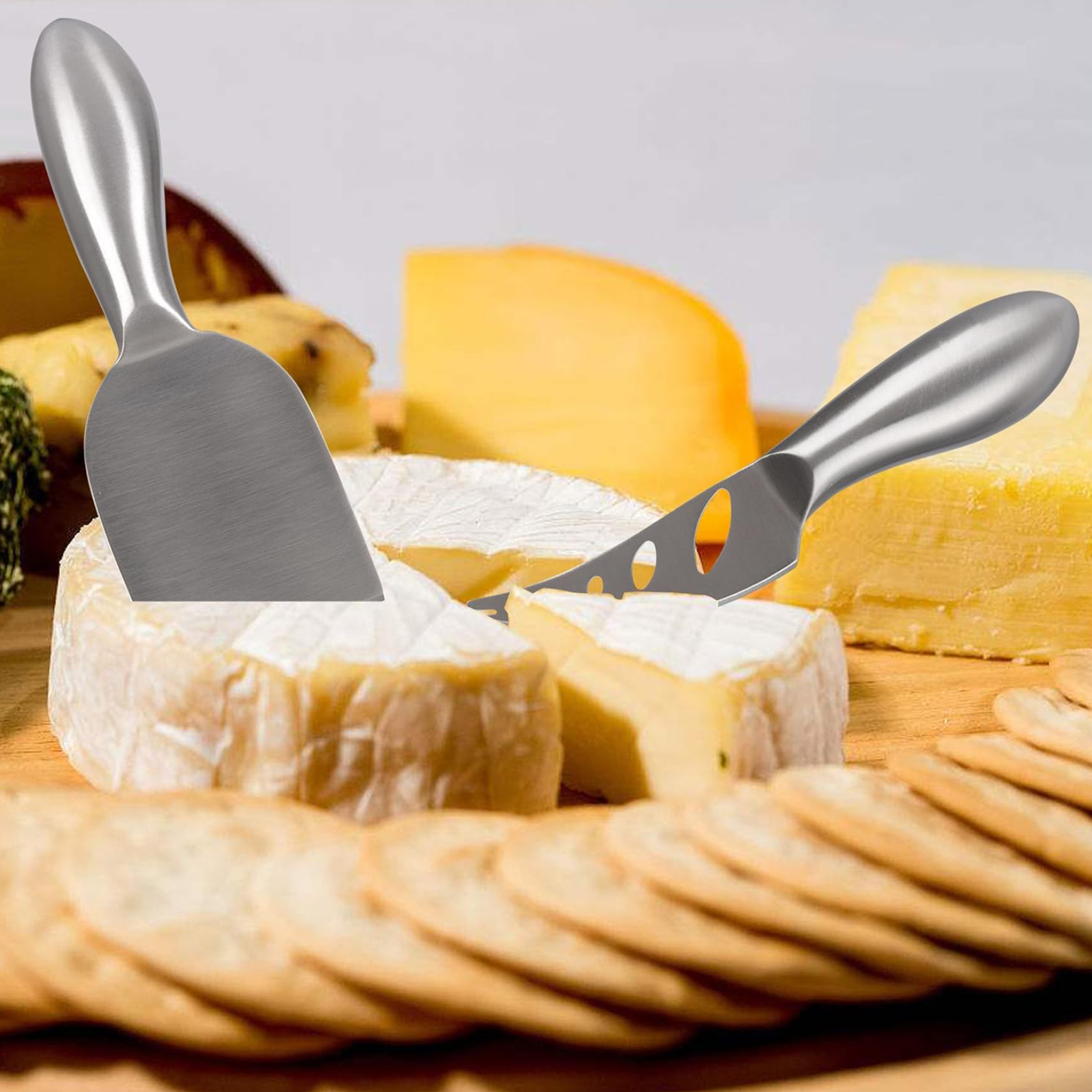 M MH ZONE Premium 6-Piece Cheese Knife Set Complete Stainless Steel Cheese Knives Gift Knives Sets Collection, Suit for the Wedding, Lover, Elders, Children and Friends
