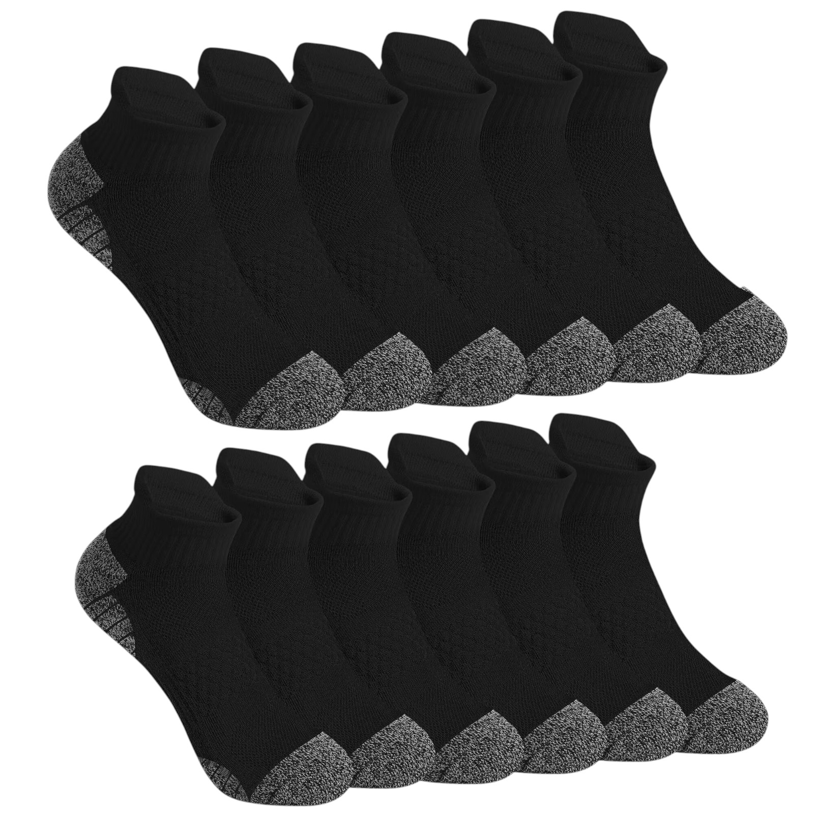 HONEYSEA 6 Pairs Ankle Socks for Women - Athletic Running Socks Breathable Mesh with Heel Pull Tab for Easy on (Large)