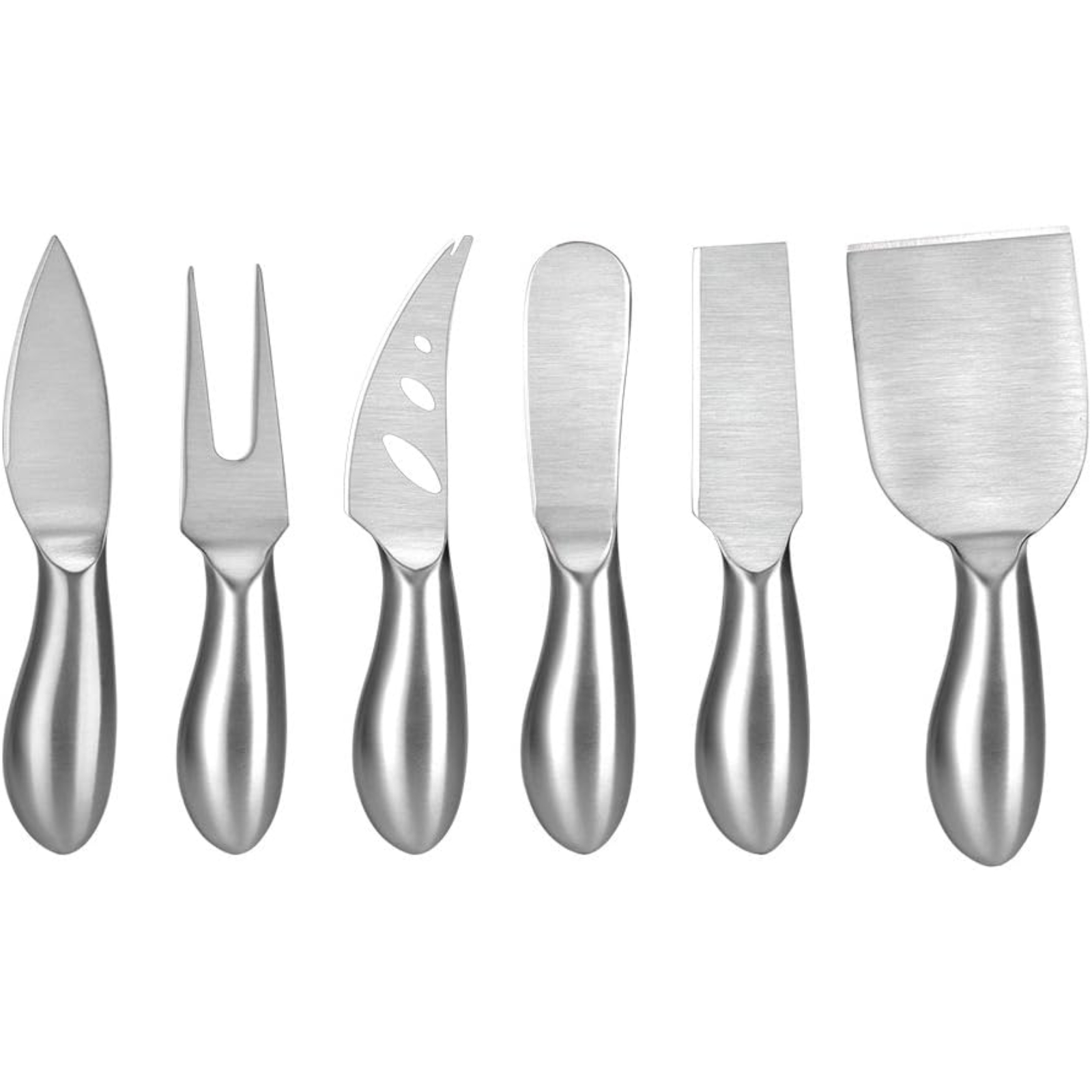 M MH ZONE Premium 6-Piece Cheese Knife Set Complete Stainless Steel Cheese Knives Gift Knives Sets Collection, Suit for the Wedding, Lover, Elders, Children and Friends