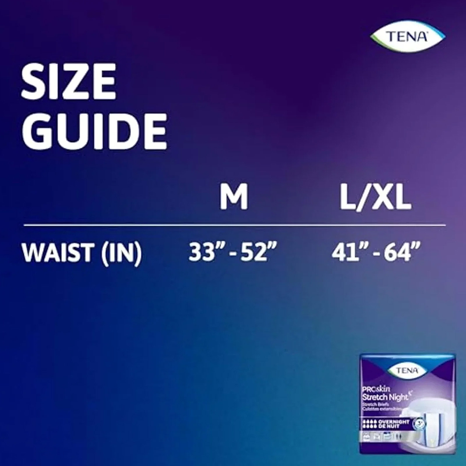 TENA ProSkin Overnight Protection Incontinence Briefs, L / XL, 12 Count