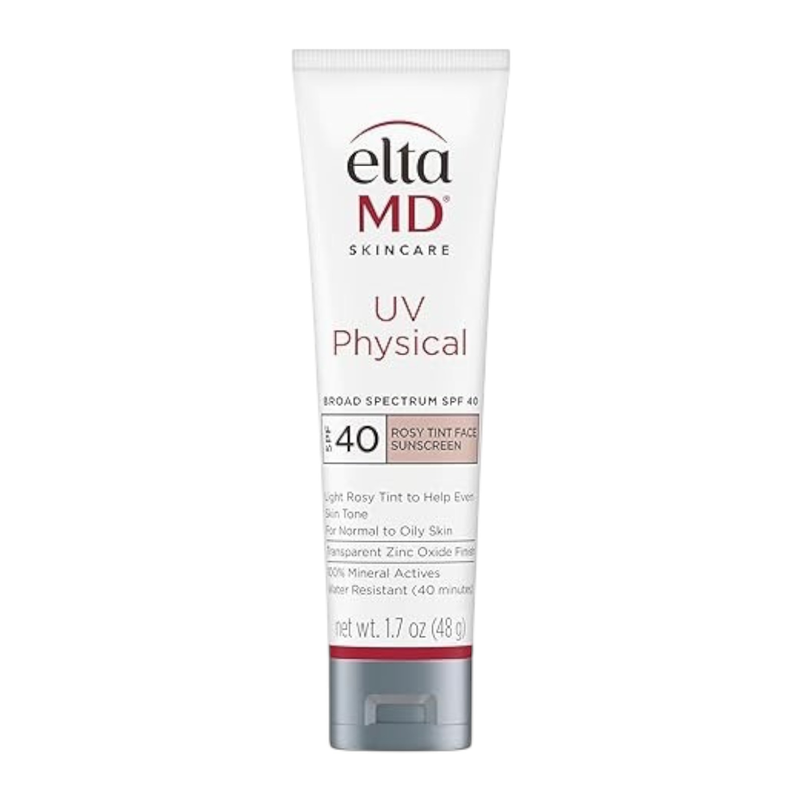 EltaMD UV Physical Tinted Sunscreen for Face, 100% Mineral Active Sunscreen - Rosy Tinted (Fair Skin) 1.7oz