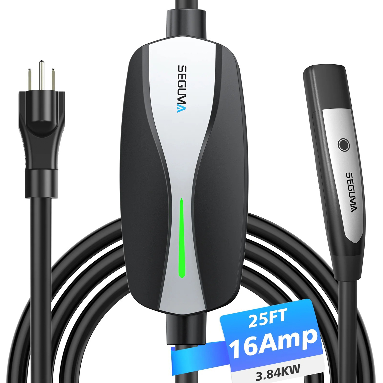 Seguma Level 1/2 Portable EV Charger For Tesla 16Amp NACS Car Charger