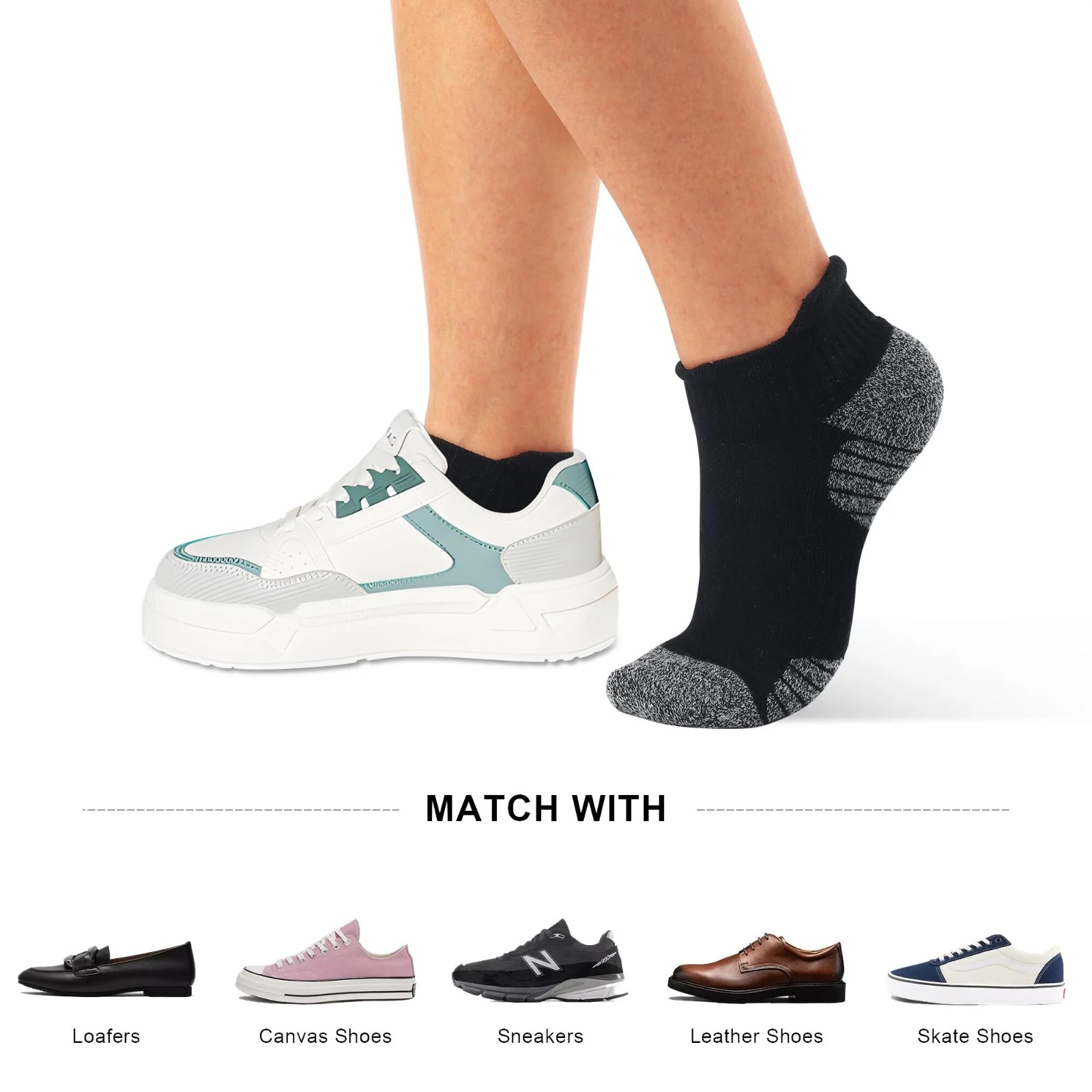 HONEYSEA 6 Pairs Ankle Socks for Women - Athletic Running Socks Breathable Mesh with Heel Pull Tab for Easy on (Large)