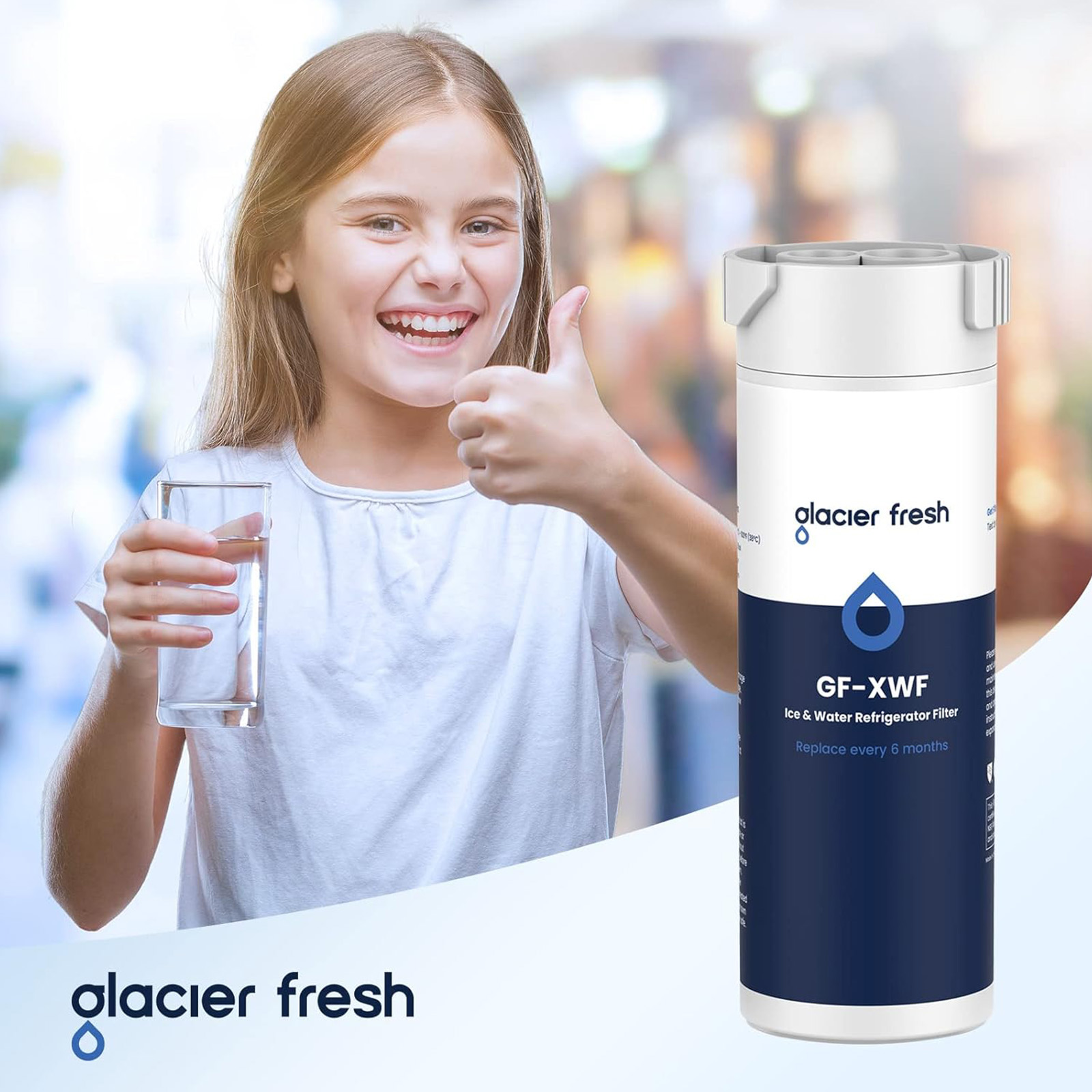 GLACIER FRESH XWF Replacement For GE XWF Refrigerator Water Filter (Not for XWFE) - Choose pack