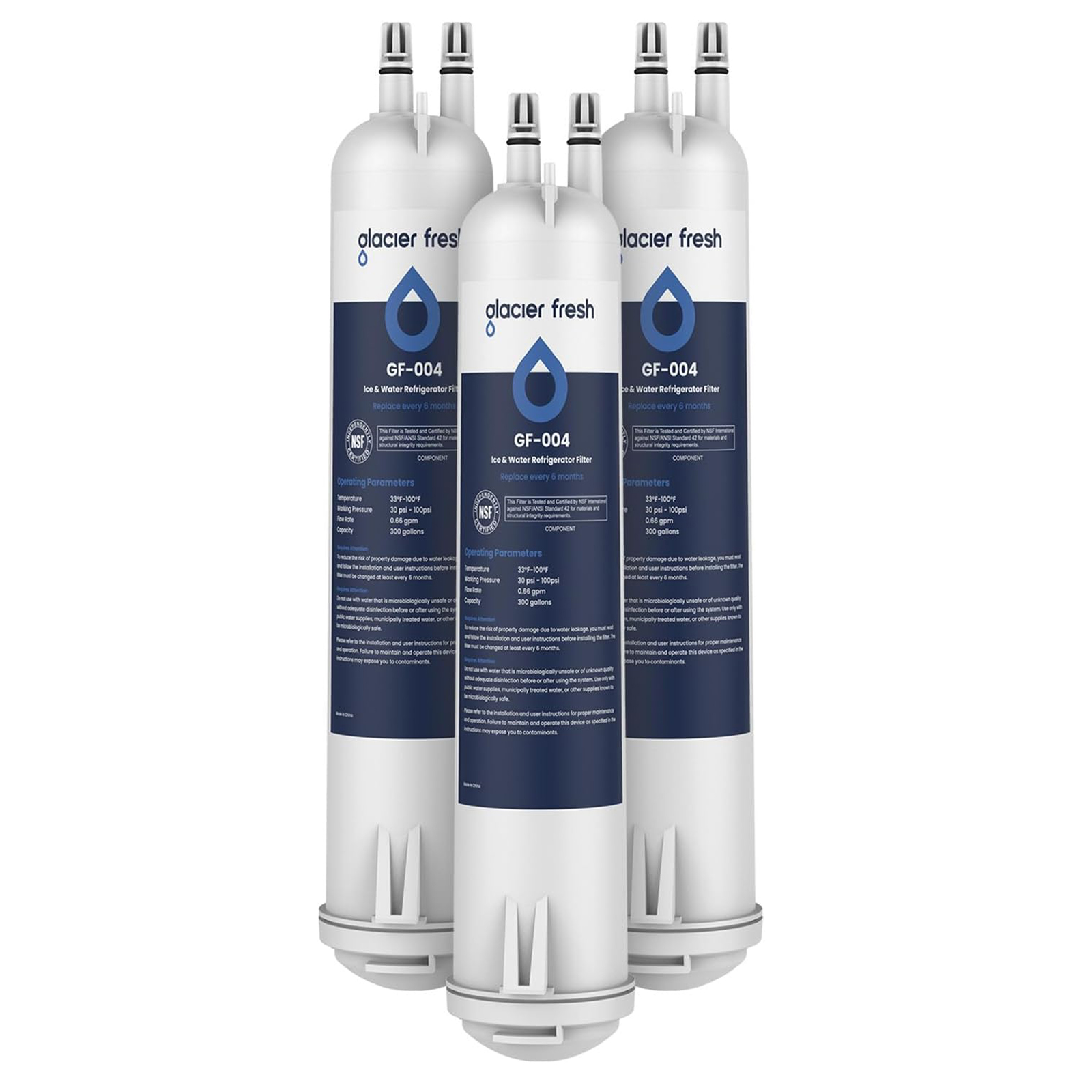 GLACIER FRESH Compatible with 4396841 Refrigerator Water Filter, EDR3RXD1, KAD3RXD1, WHR3RXD1, 4396841, 4396710, Filter 3, 46-9083,46-9030, 9030, 9083 Refrigerator Water Filter, 3 Pack