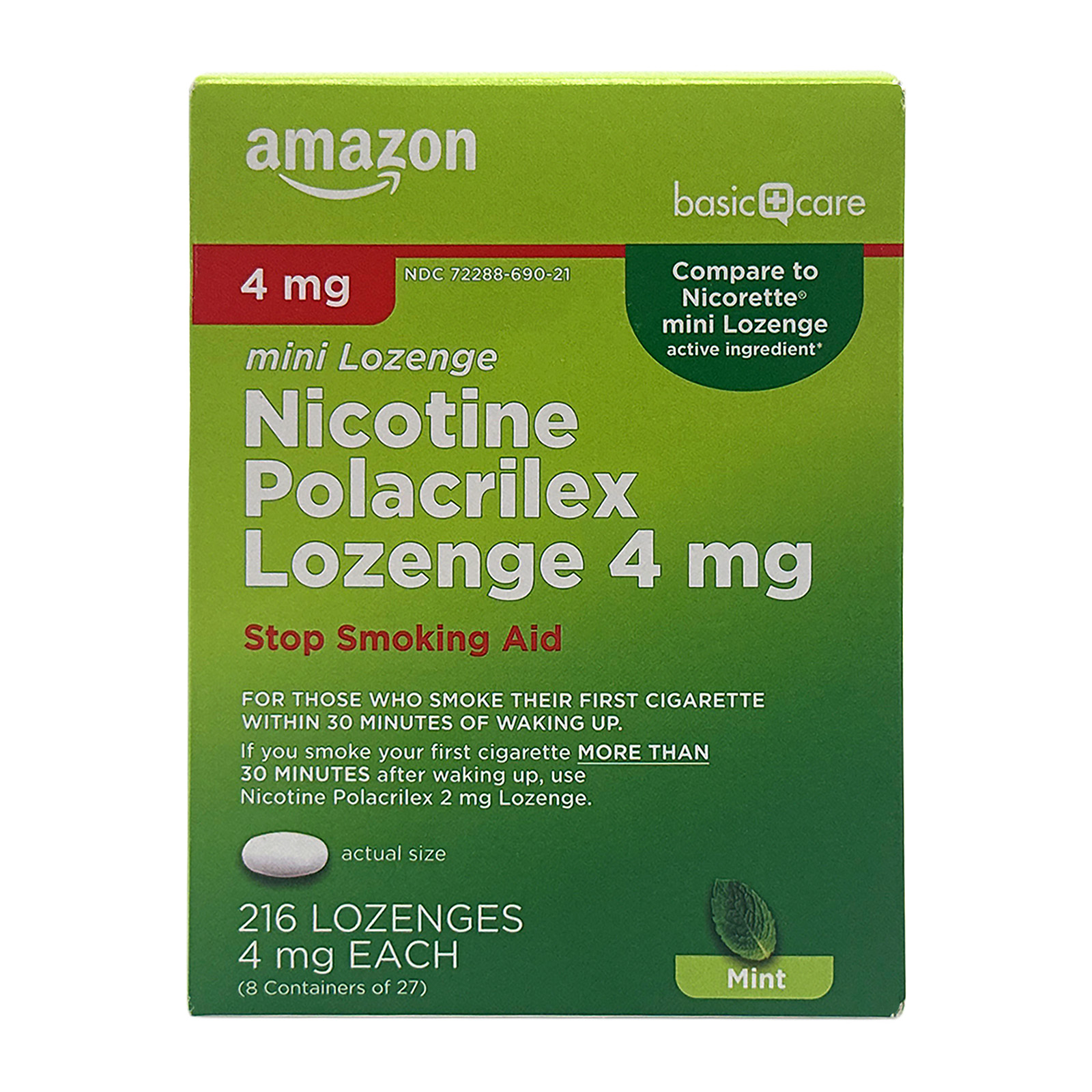 Amazon Basic Care Nicotine Polacrilex Mini Lozenge 4 mg 216 Lozenges
