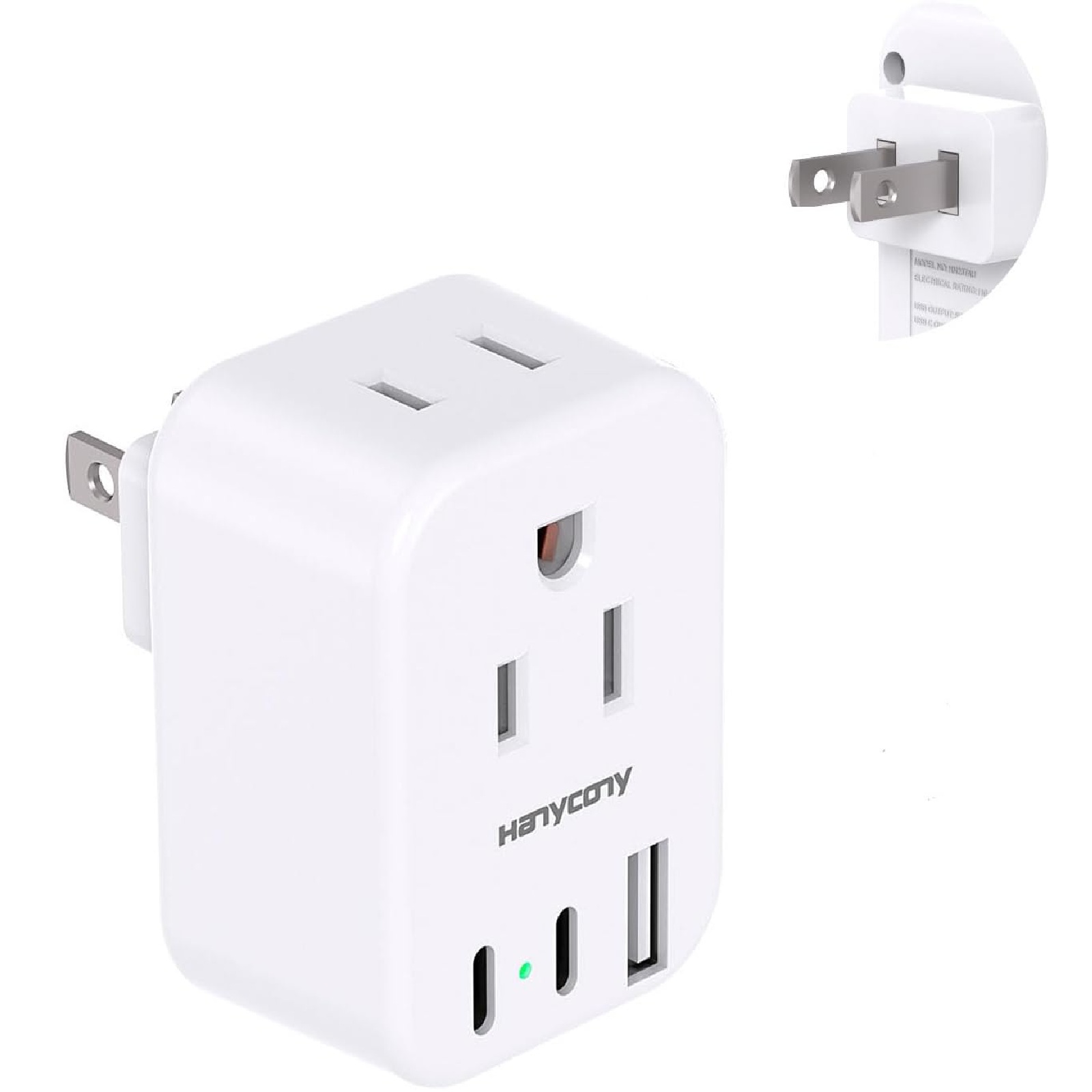 US to Japan Plug Adapter, HANYCONY Japan Power Travel Adpter with 2 Outlets 3 USB Ports(2 USB C), Type A Plug Adapter for Amercian USA to Japanese China Canada Mexico Philippines Peru