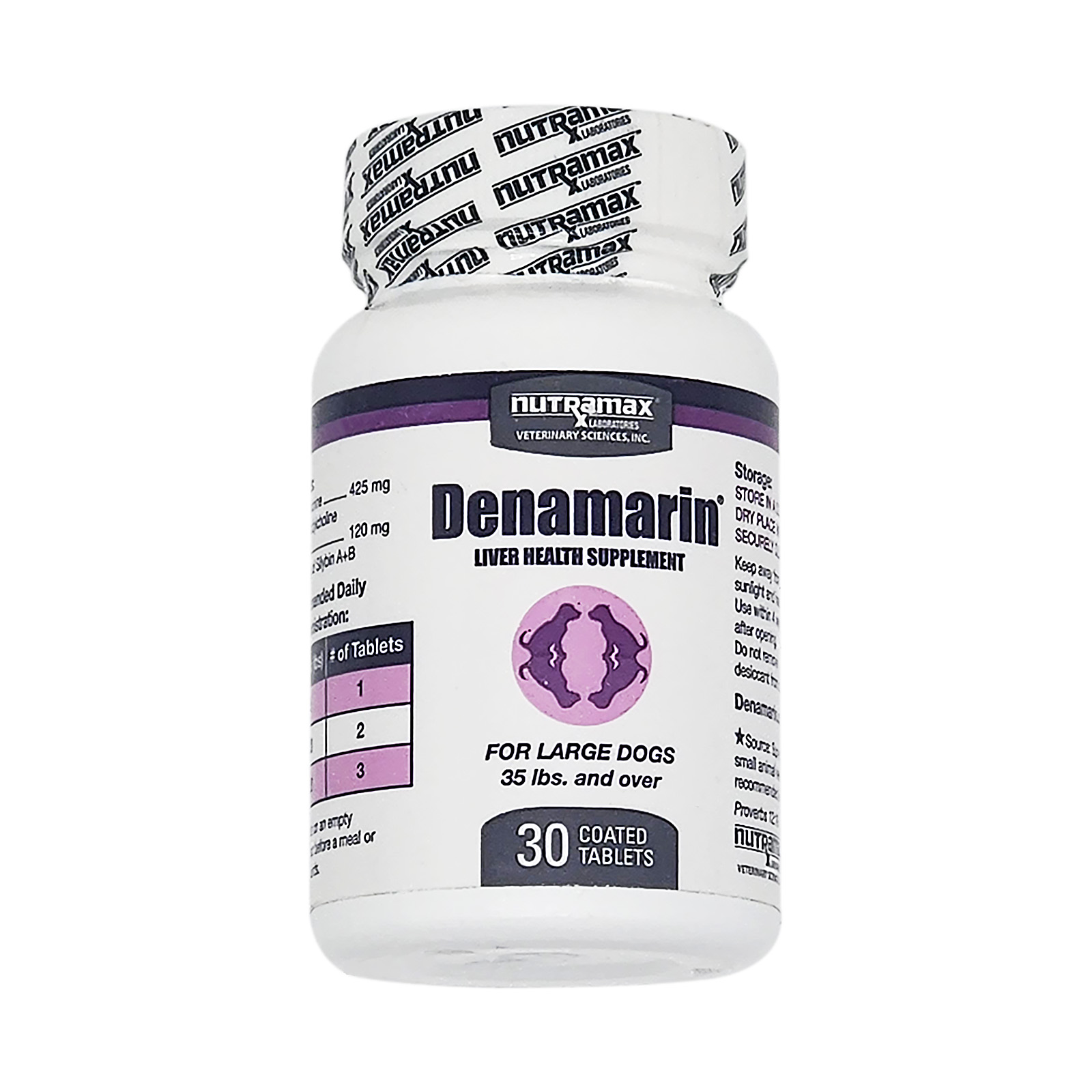 Nutramax Denamarin Liver Health Supplement Bottle for Cats and Dogs - Large Dogs 425 Mg, 30 Tablets
