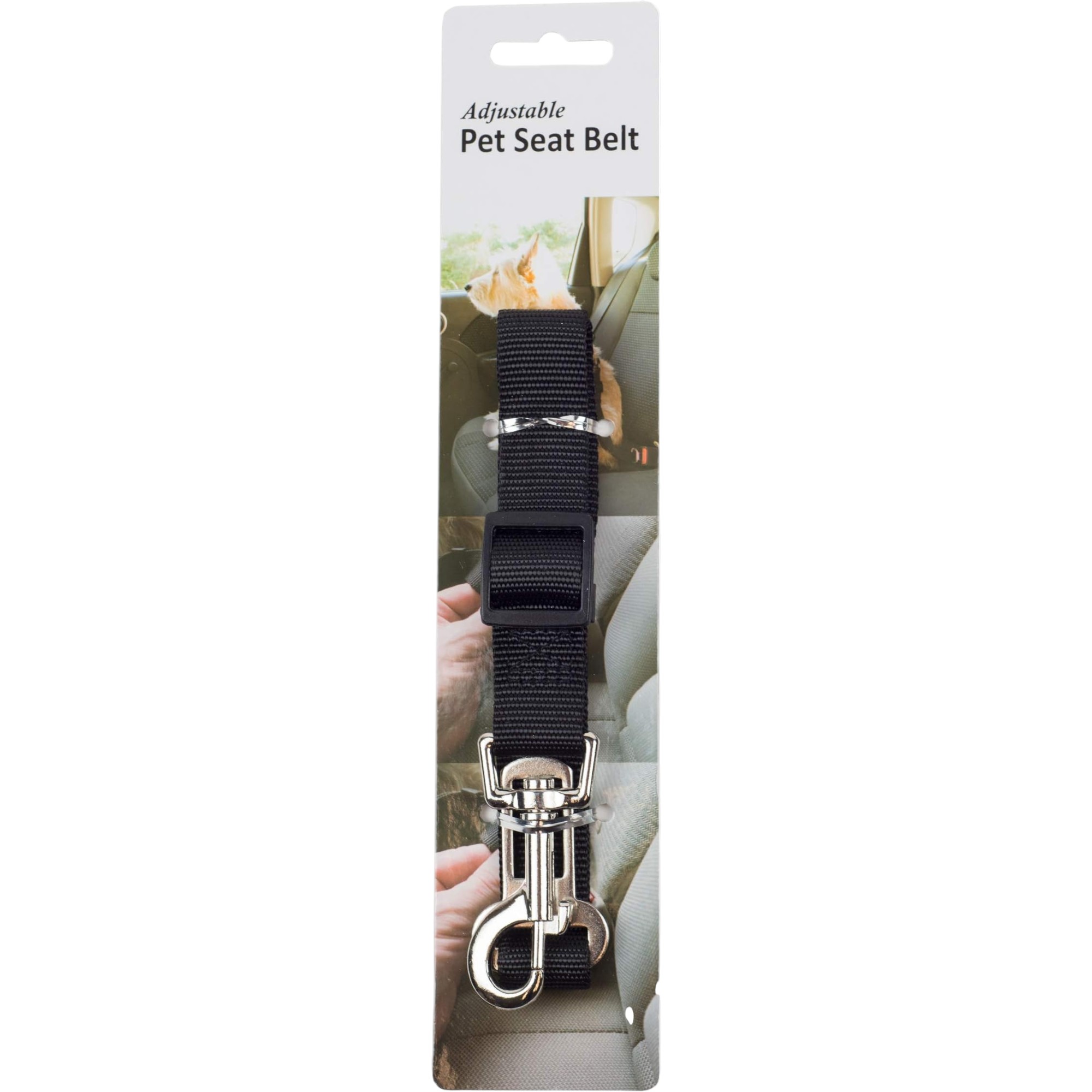 Furhaven Adjustable Pet Seat Belt for Cars & Standard Vehicles - Black, One Size
