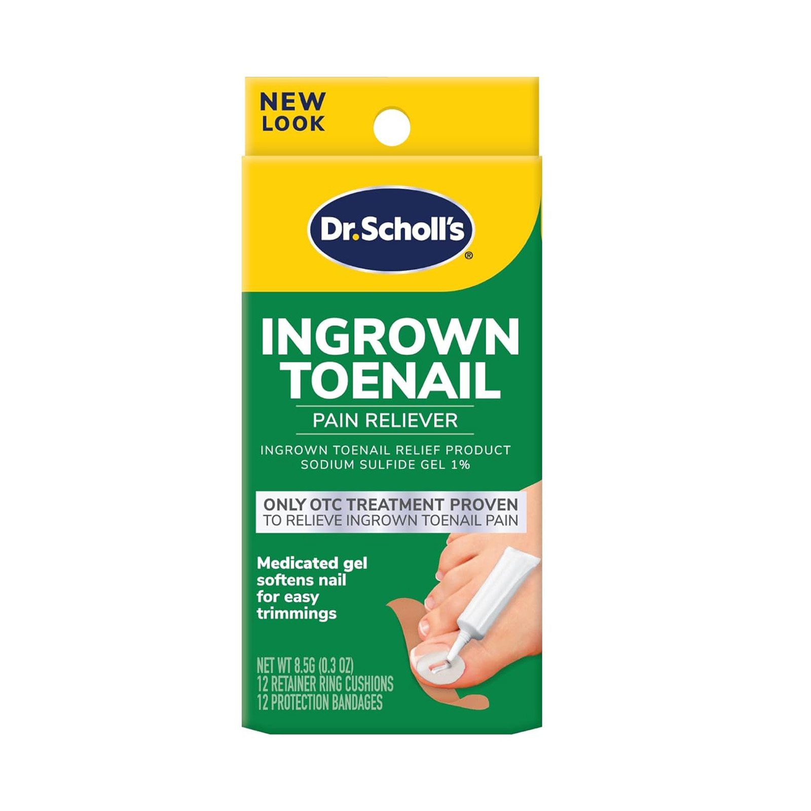 Dr. Scholl's Ingrown Toenail Pain Reliever, Medicated Gel Softens Nails, 0.3 oz