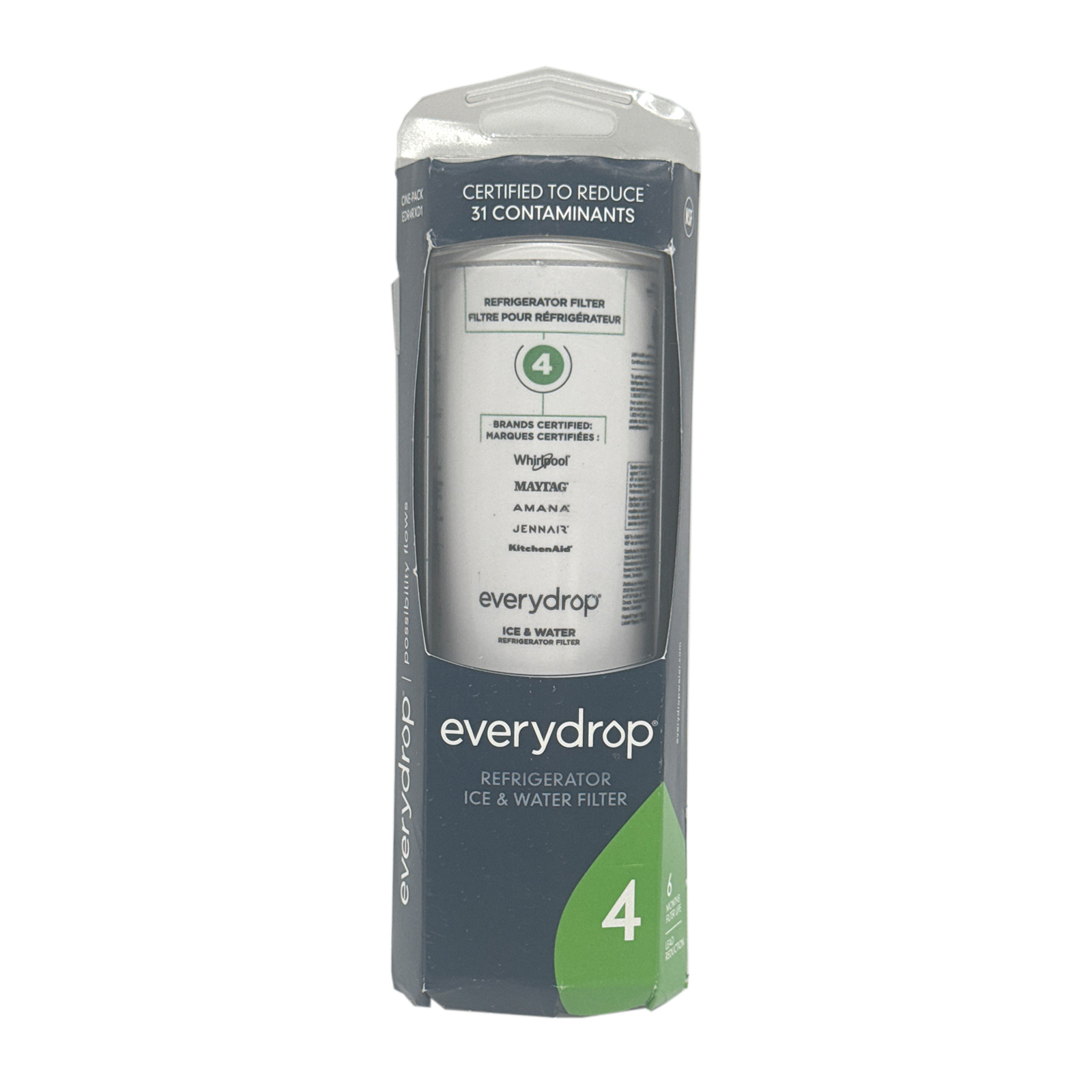 Whirlpool - EveryDrop 4 Ice and Water Refrigerator Filter - White