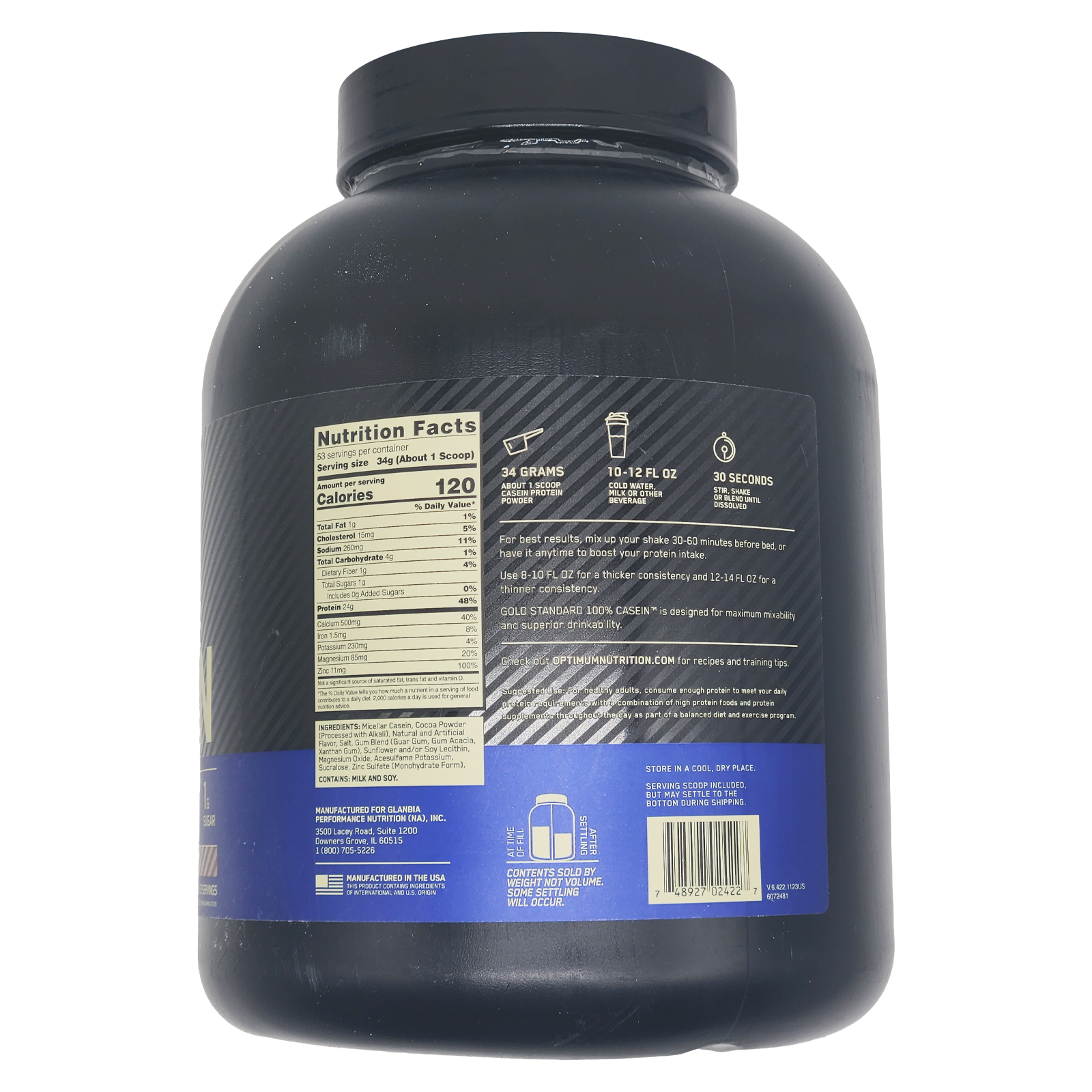 Optimum Nutrition, Gold Standard 100% Casein, Chocolate Supreme, 3.97 Lb (1.8 Kg)