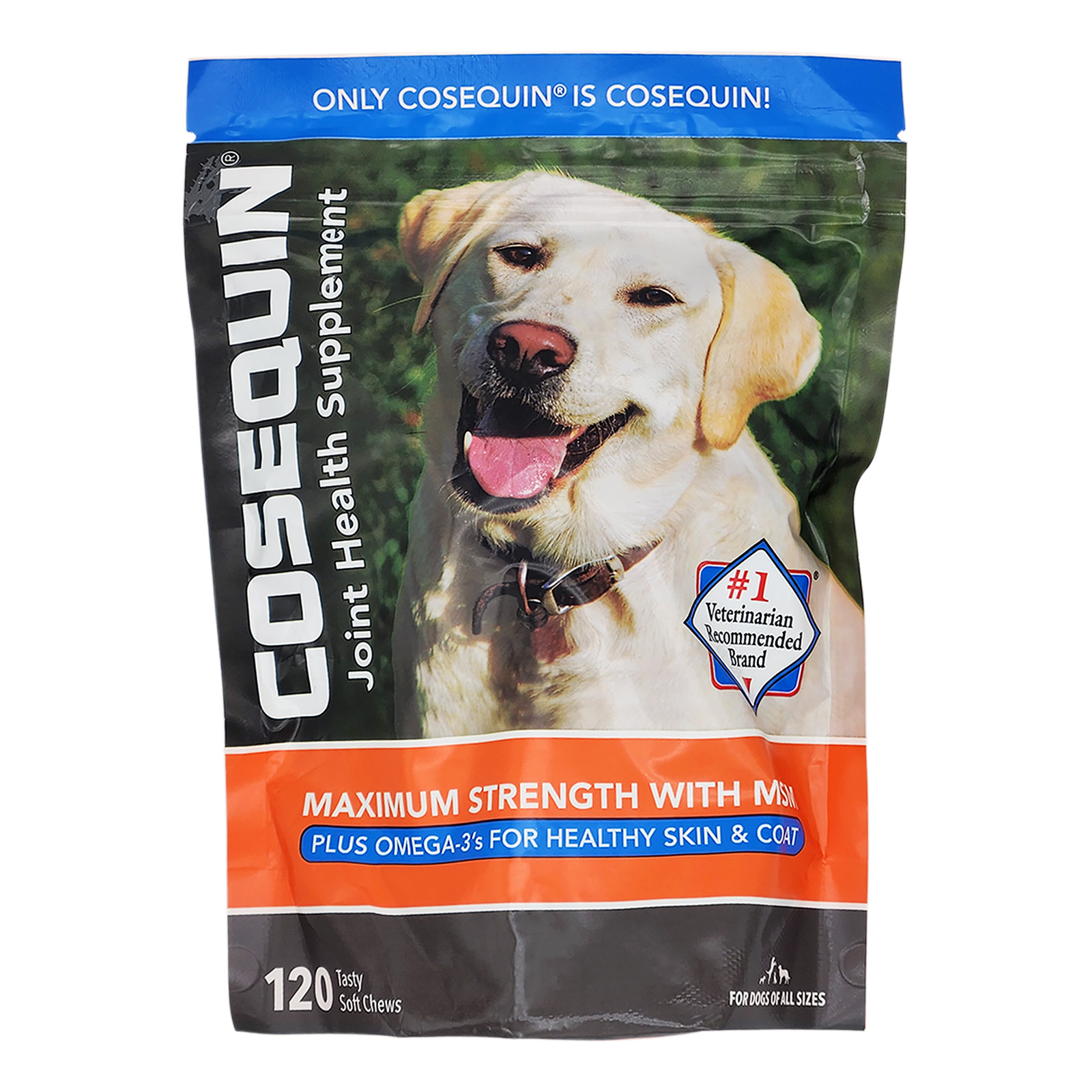 Nutramax Cosequin Joint Health Supplement for Dogs - with Glucosamine, Chondroitin, MSM, and Omega-3s, 120 Soft Chews
