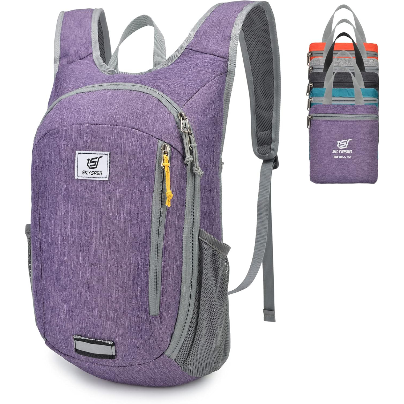 SKYSPER Small Daypack 10L Hiking Backpack Packable Lightweight Travel Day Pack for Women Men, Purple