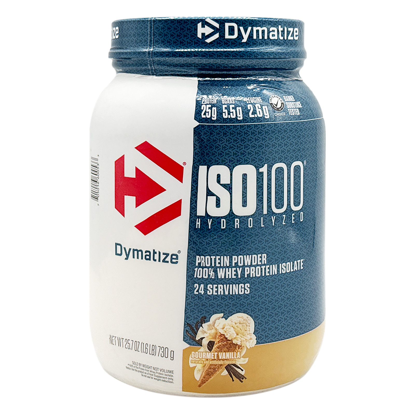 Dymatize ISO100 Hydrolyzed Protein Powder, 100% Whey Isolate Protein, 25g of Protein, 5.5g BCAAs, Gluten Free, Fast Absorbing, Easy Digesting, Gourmet Vanilla, 24 Servings