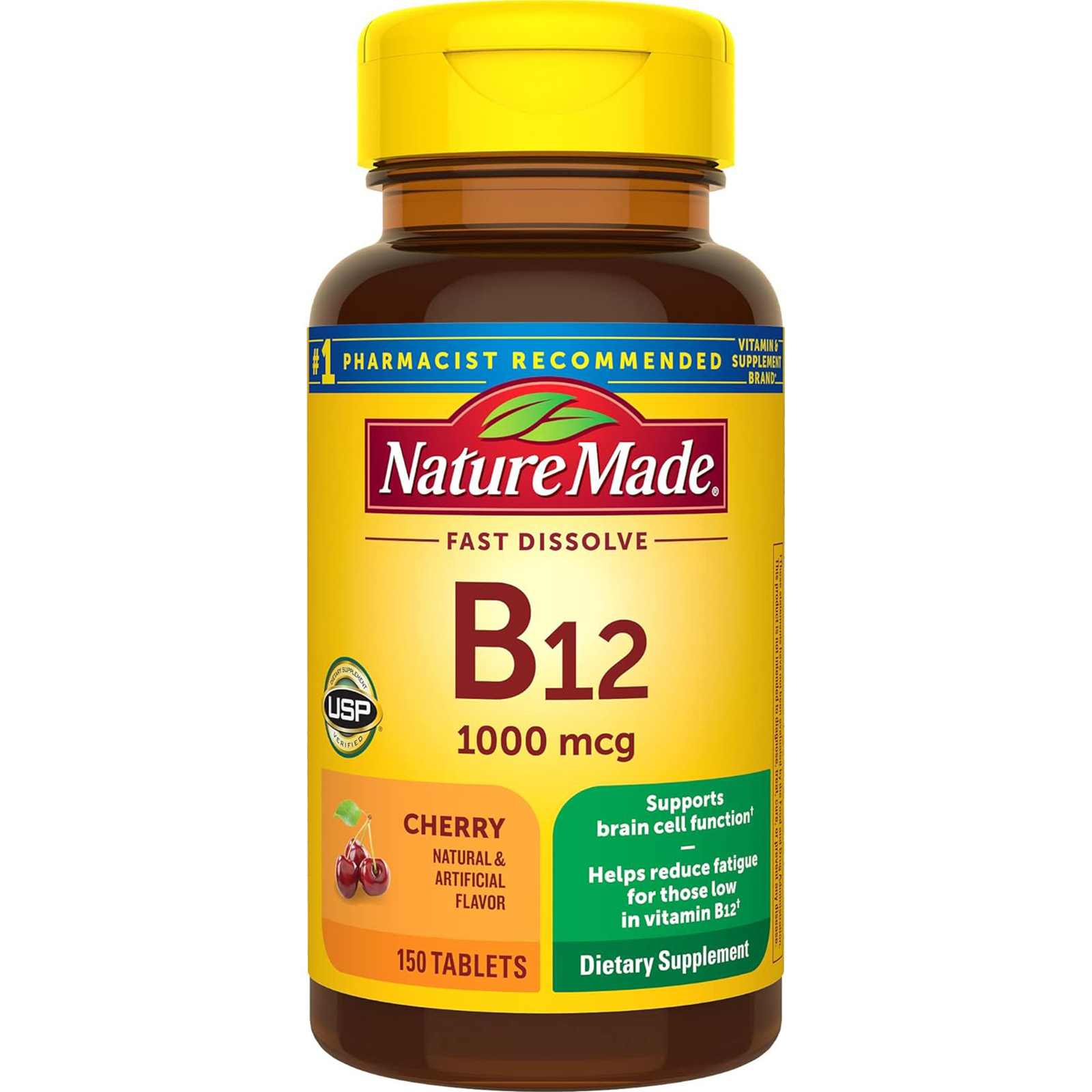 Nature Made Vitamin B12 1000 mcg, 150 Sugar Free Fast Dissolve Tablets_Exp 08/2026