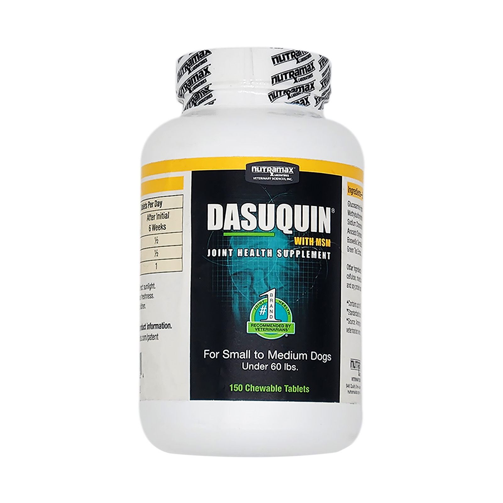 Nutramax Dasuquin with MSM Chewable Tablets Joint Health Supplement for Dogs - Small to Medium Dogs, 150 Chewable Tablets
