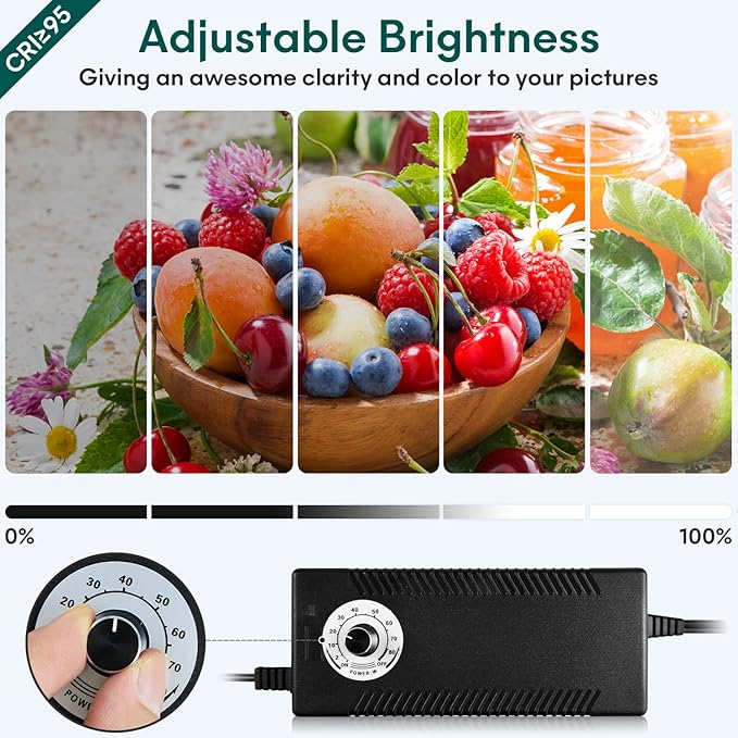 Professional Daguerre 32"x32" Light Box for Product Photography, Large Photo Studio with 3 Stepless Dimming Lights Panels, 210 LED Beads, and 6 Color Backdrops, Perfect Photo Booth Shooting Tent Kit