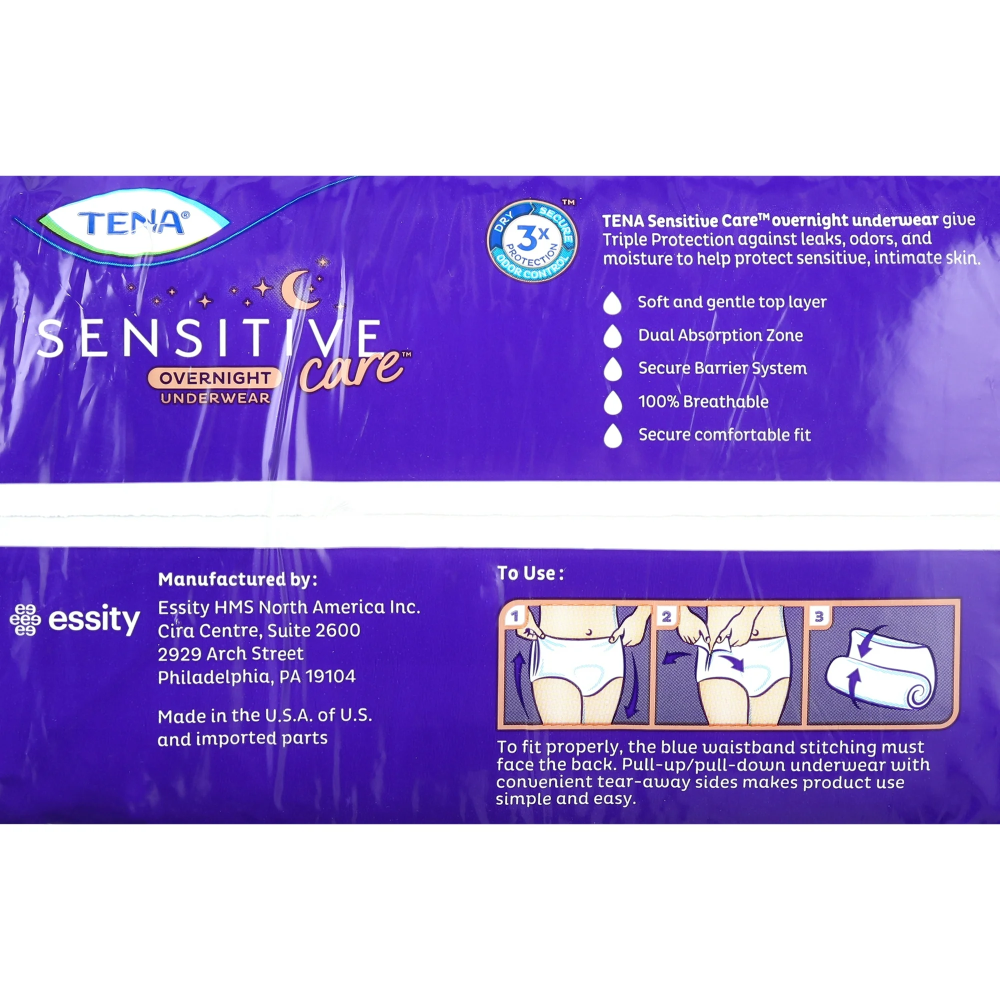 TENA Sensitive Care Overnight Incontinence Underwear for Women XLarge(12 Count)