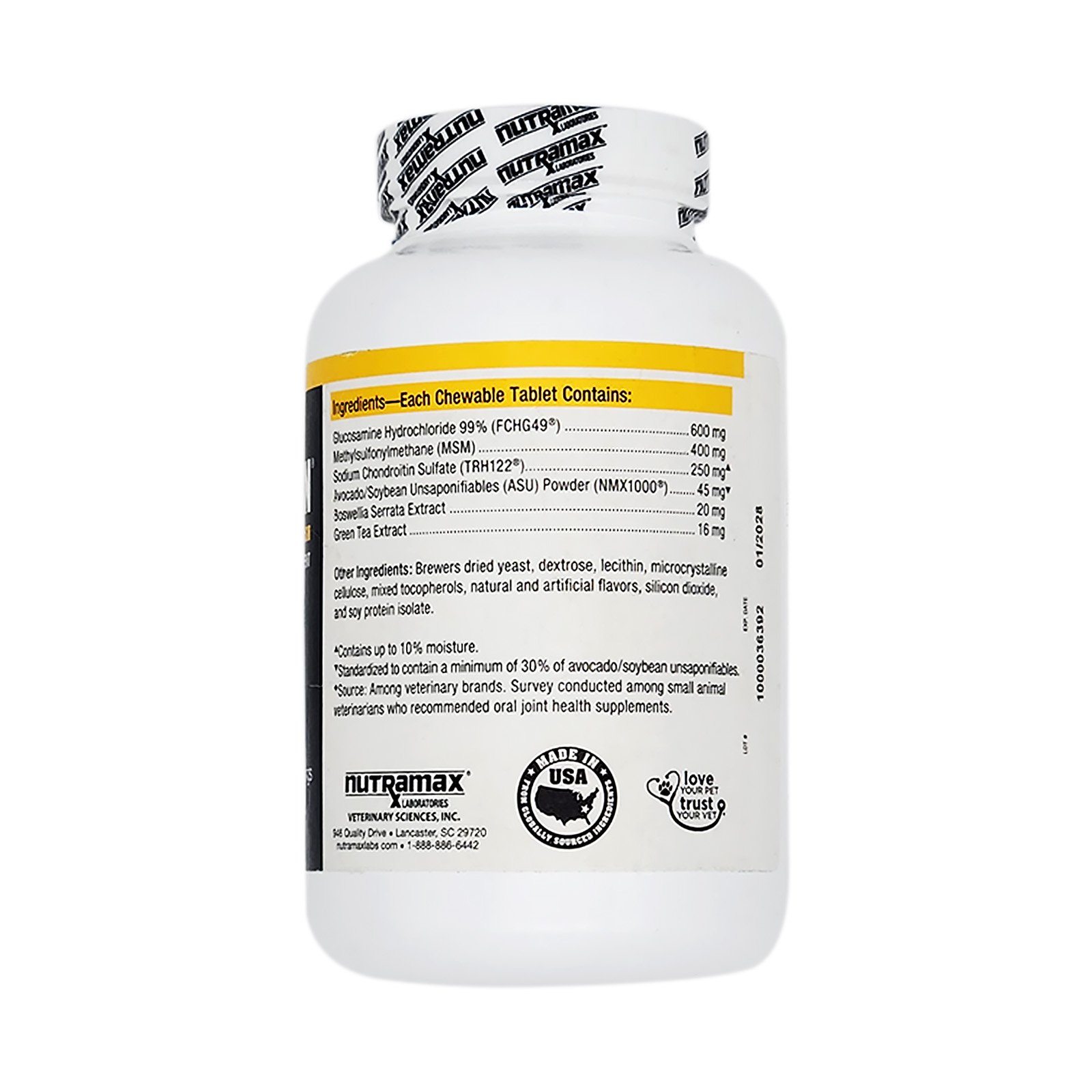 Nutramax Dasuquin with MSM Chewable Tablets Joint Health Supplement for Dogs - Small to Medium Dogs, 150 Chewable Tablets