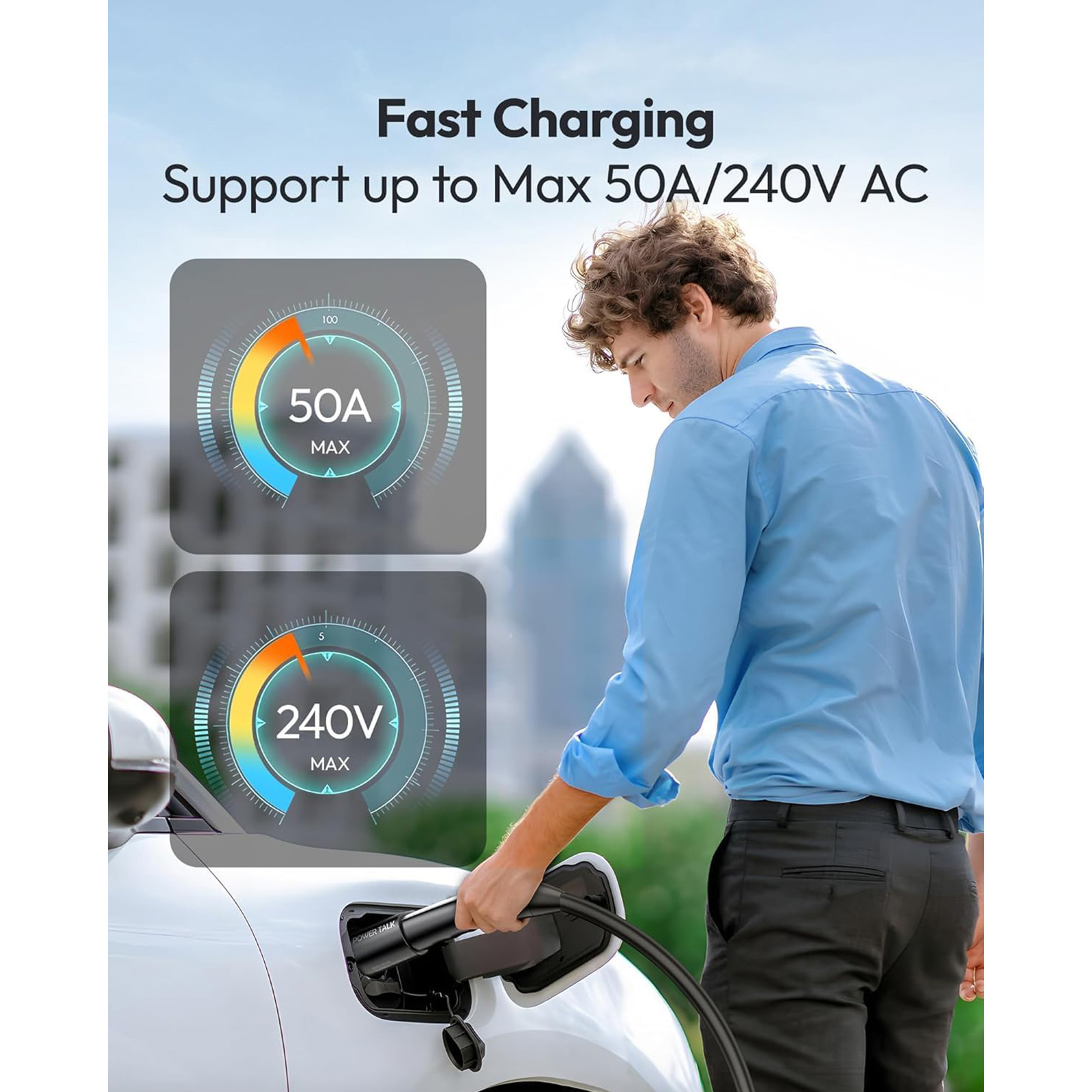 PowerTalk Tesla to J1772 Adapter-NACS to J1772 Adapter Charging