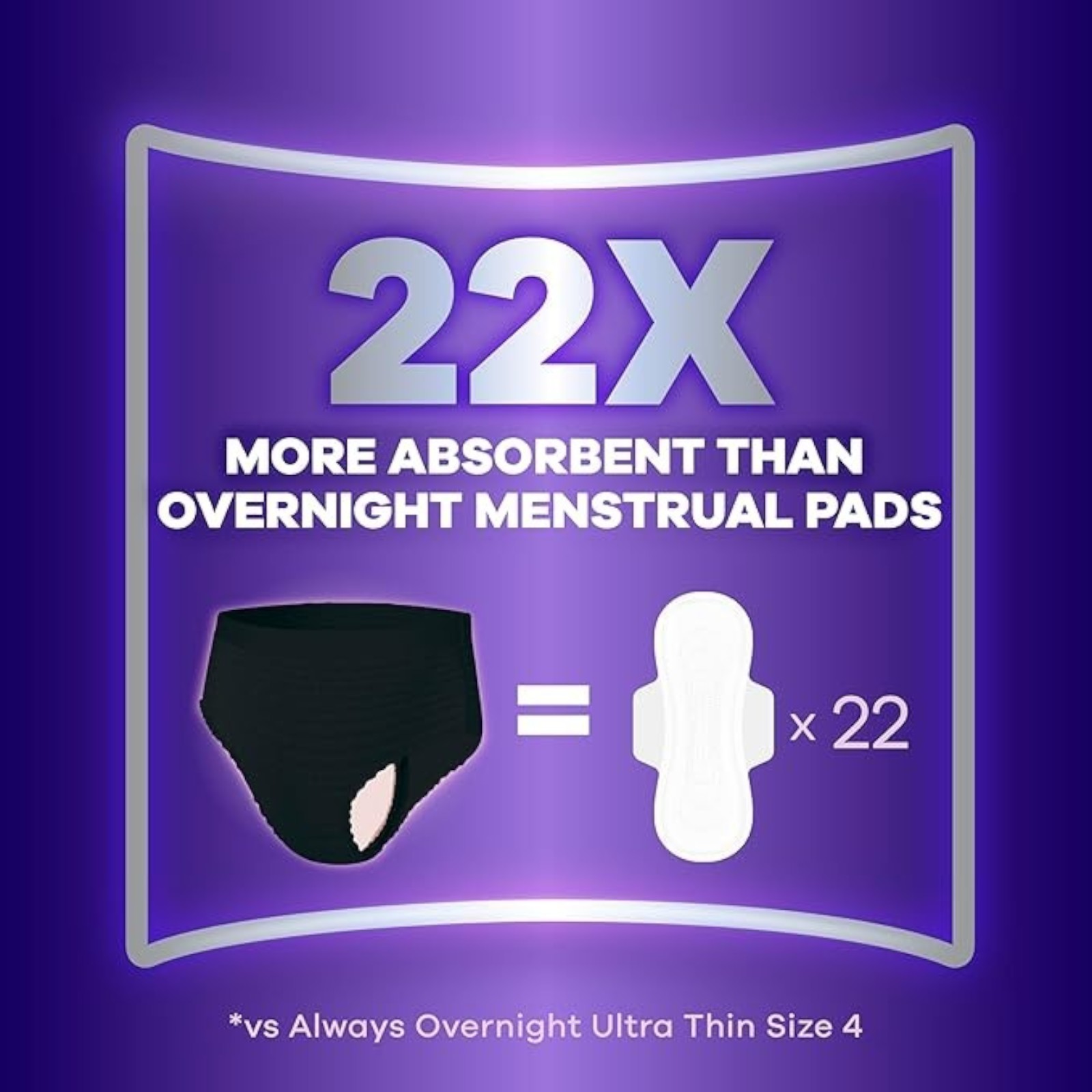 Always Discreet Adult Incontinence Overnight Underwear for Women, Extra Large, Up to 100% Bladder Leak Protection, 14 Count