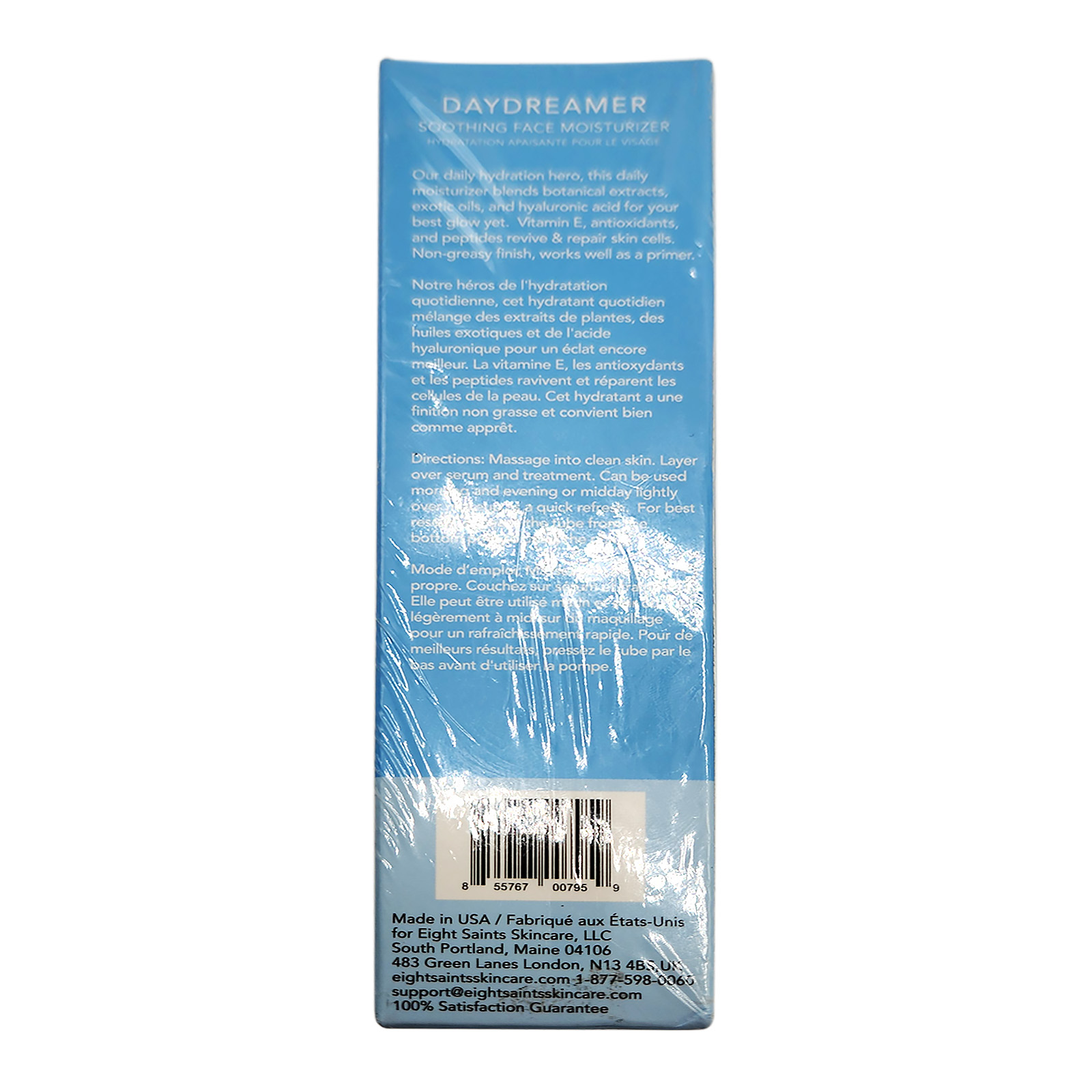 Eight Saints Daydreamer Smoothing Face Moisturizer, Natural and Organic Fast-Absorbing Oil Free Face Lotion