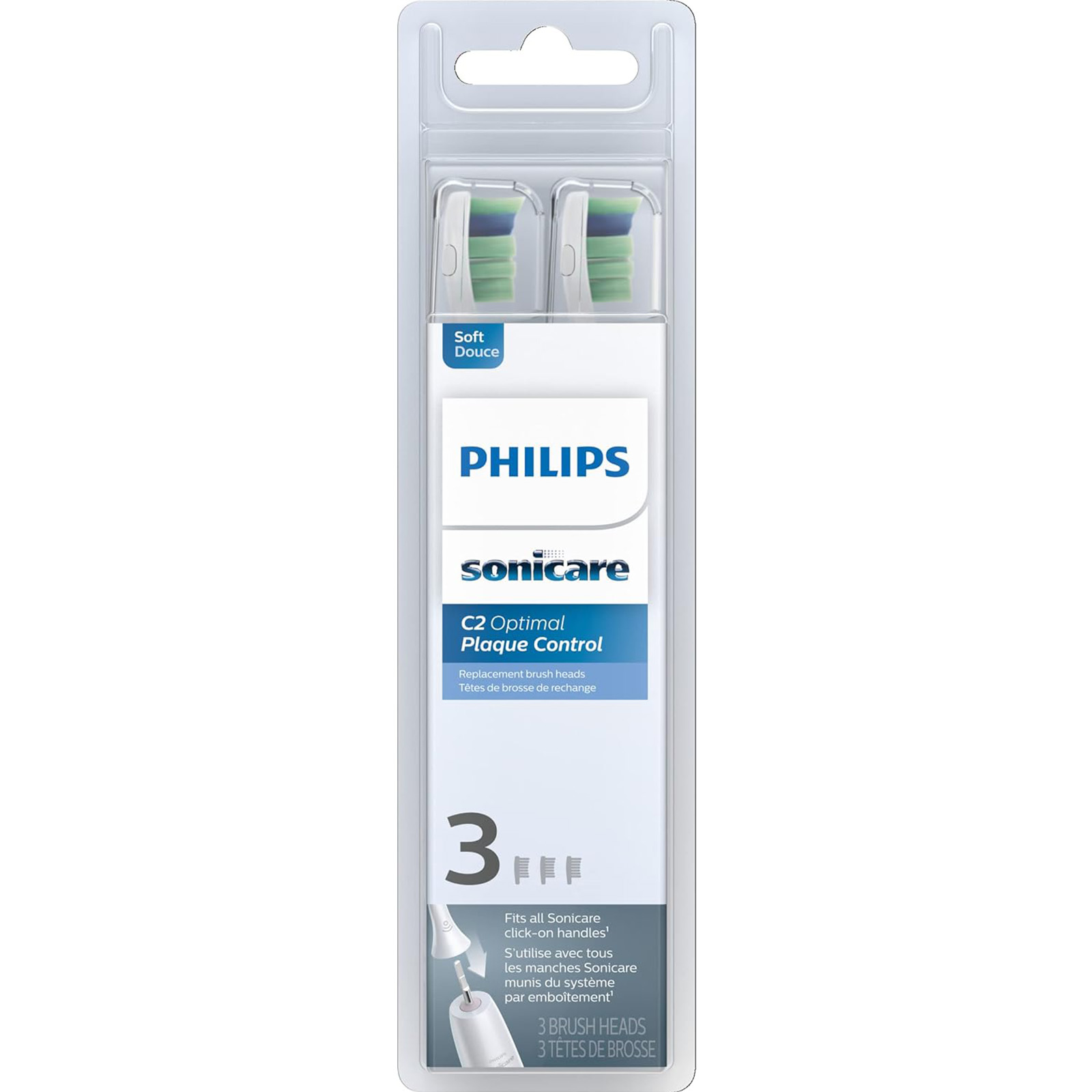 Philips Sonicare Genuine C2 Optimal Plaque Control 3 Toothbrush Heads