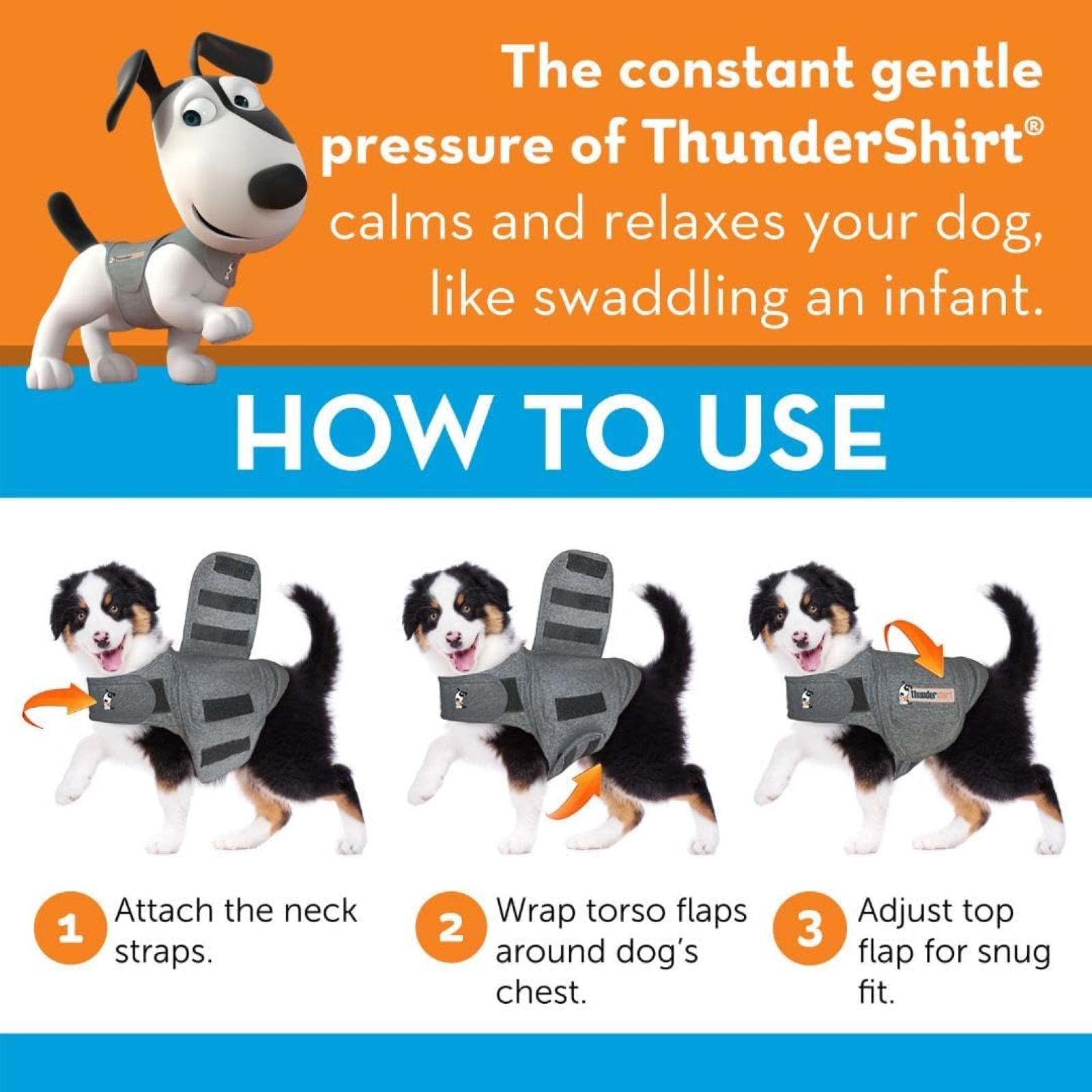 ThunderShirt for Dogs, X Small, Heather Gray Classic - Dog Anxiety Relief Calming Vest