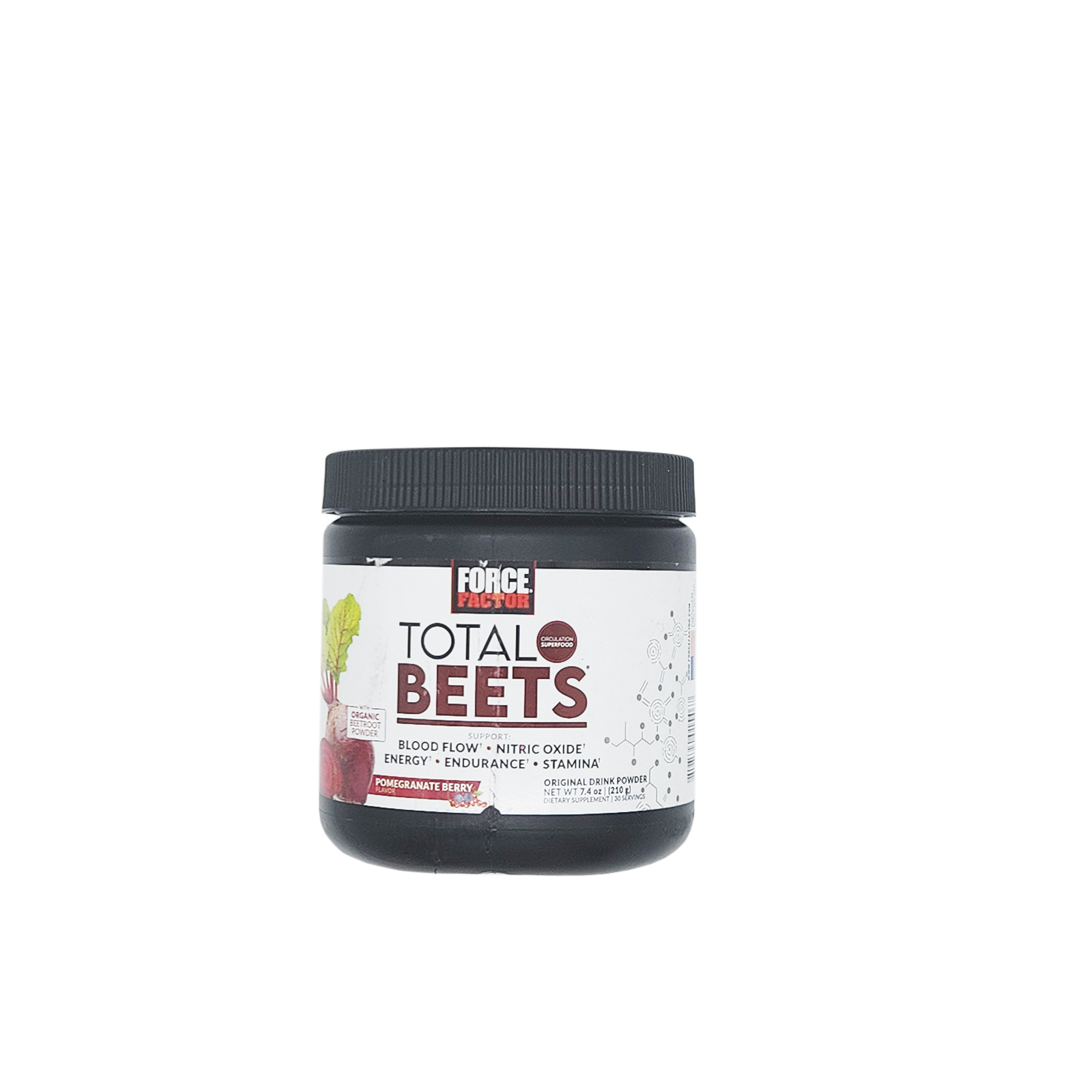 Force Factor Total Beets Beetroot Powder Supplement with Betaine Nitrate 30 Servings