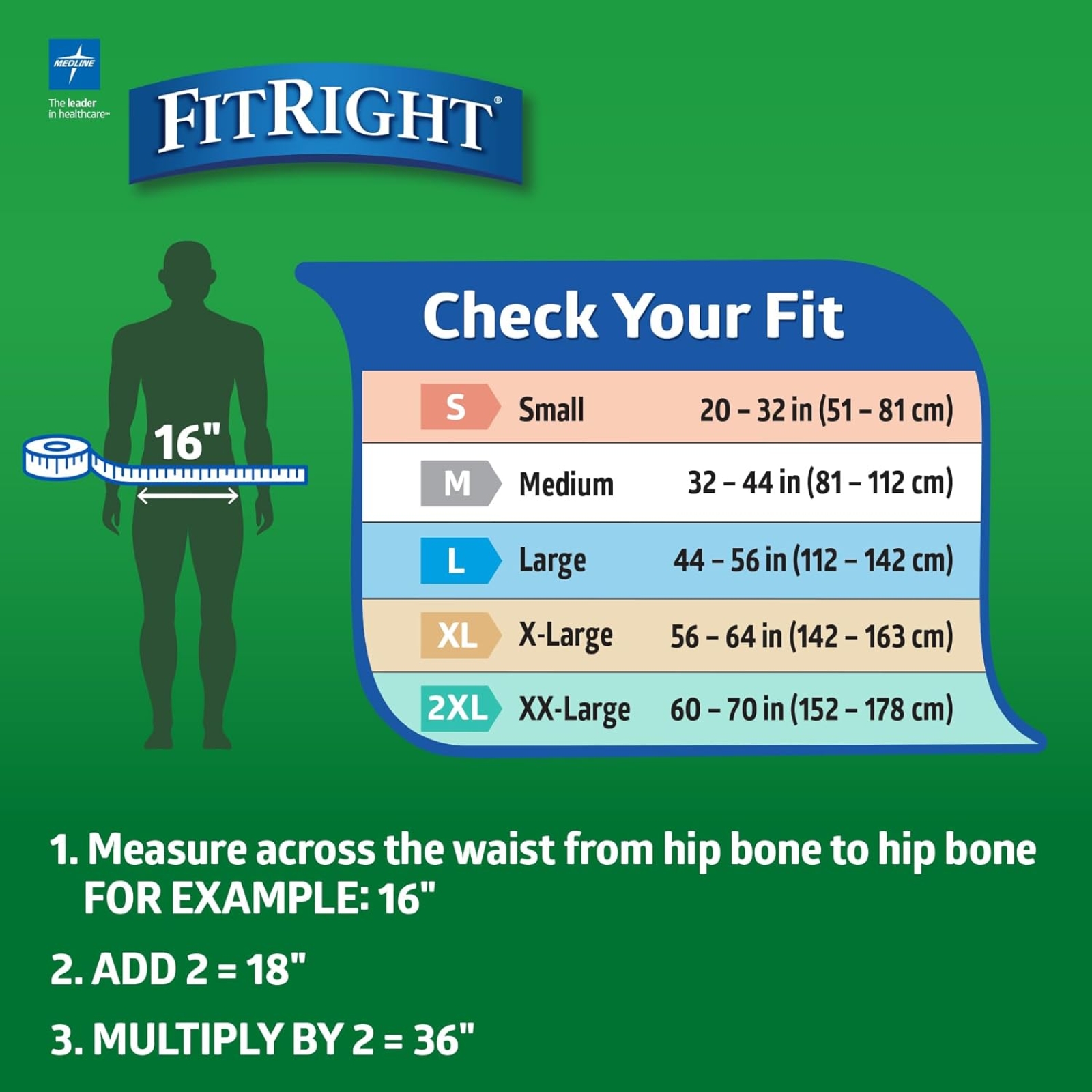 FitRight Ultra Absorbency Adult Diapers, FSA/HSA Eligible, 20 Count, Waist Size 56"-64", XL, Incontinence Briefs for Men and Women, Disposable, Moisture Wicking, Leak Protection