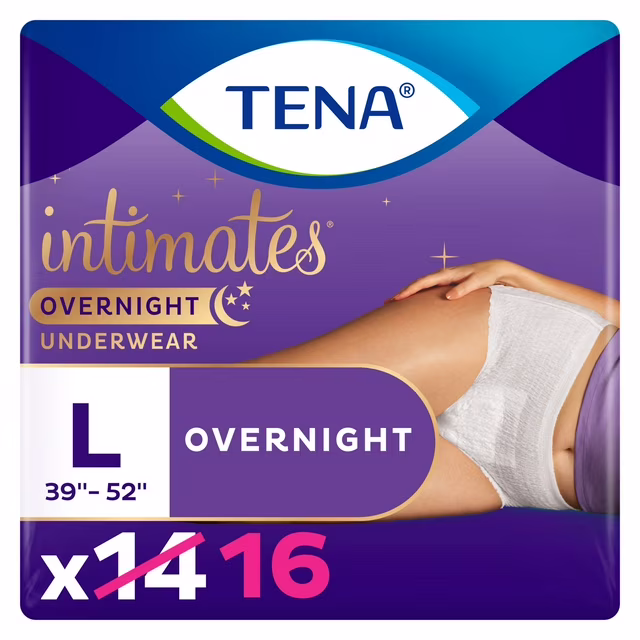 Tena Intimates Overnight Underwear Large, 14+2 Bonus Pack, 16 count