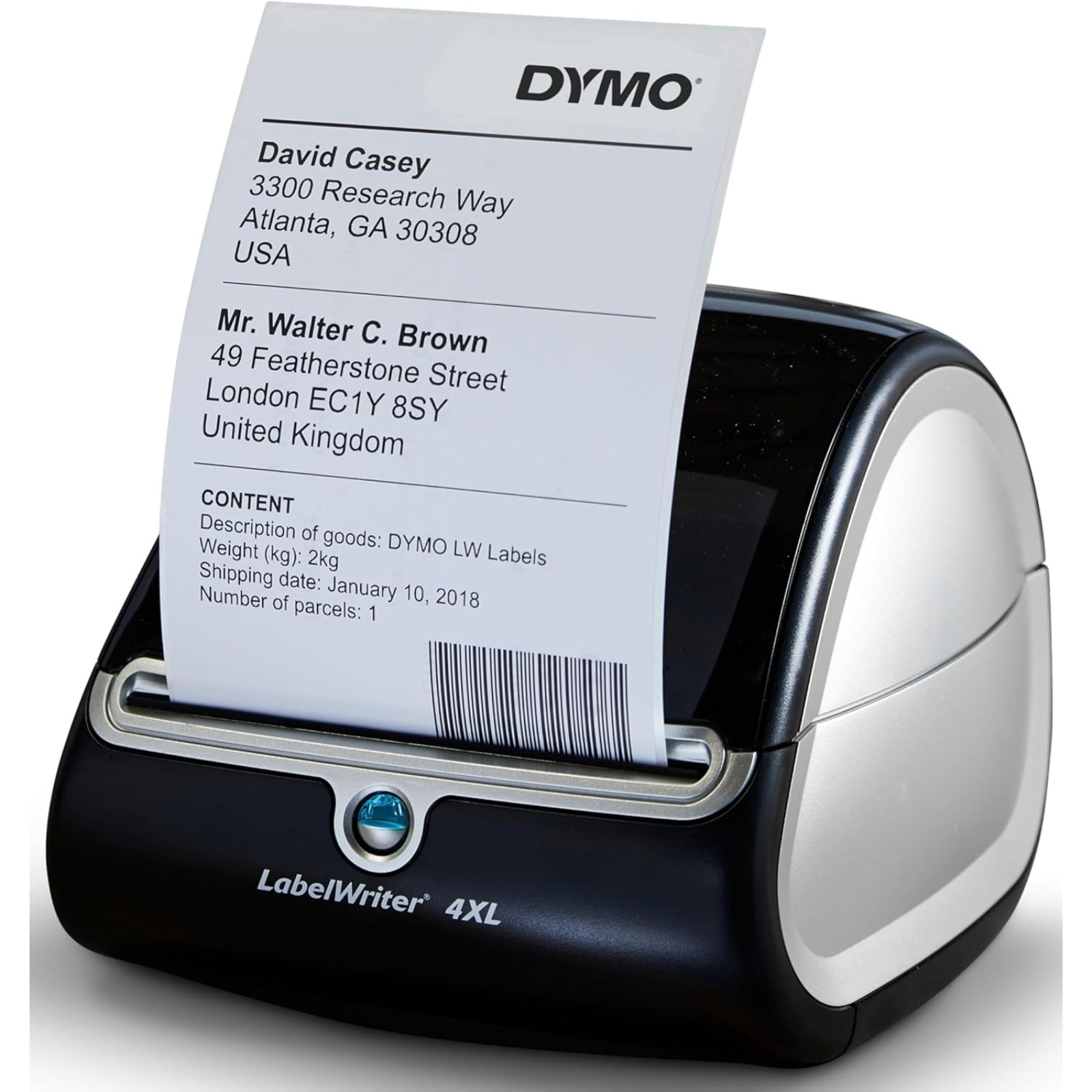 DYMO LabelWriter 4XL Desktop Direct Thermal Printer - Monochrome - Label Print - USB - Silver