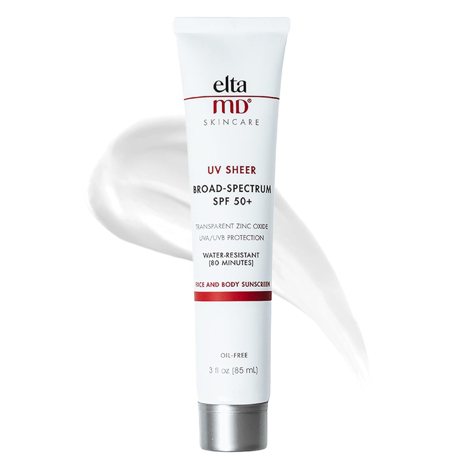 EltaMD UV Sheer Face Sunscreen, SPF 50+ No White Cast Sunscreen for Face and Body, Zinc Oxide Sunscreen Formula