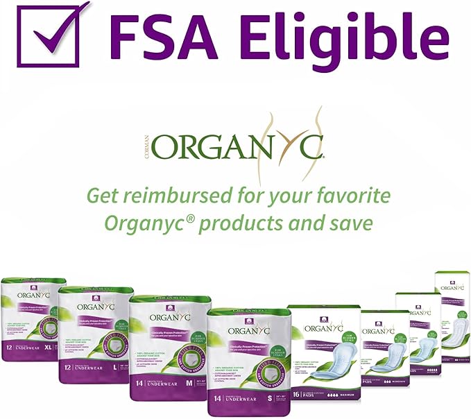 Organyc Bladder Control Underwear for Women - X-Large, 12 Count, Organic Cotton, No Leaks, No Odor, No Irritation