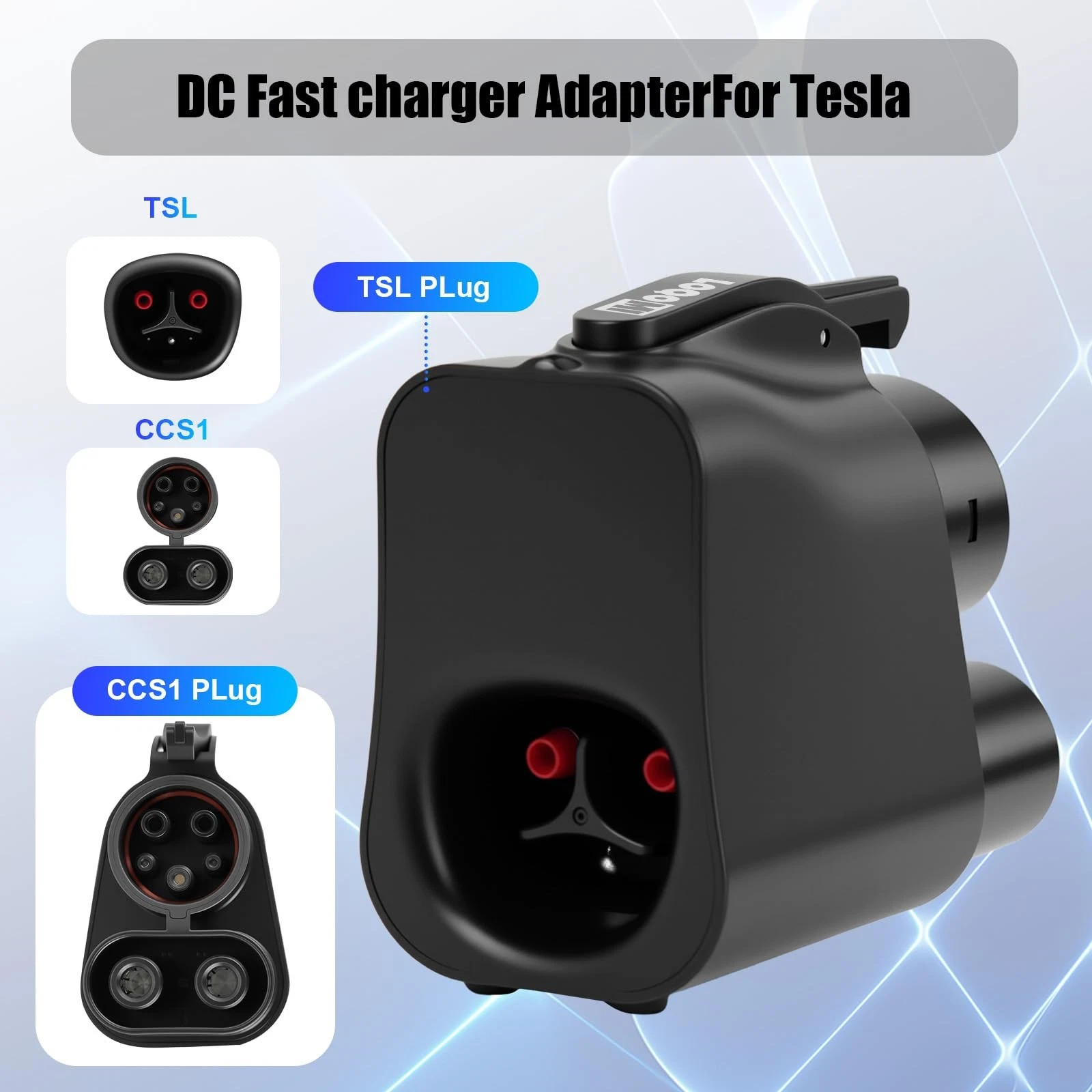Tesla Supercharger Adapter, NACS to CCS Adapter, Fast Charge Your CCS1 EV at Tesla Superchargers, Electric Vehicle Fast DC Charging Adapter Compatible with for Ford, GM, Rivian, Volvo, Polestar