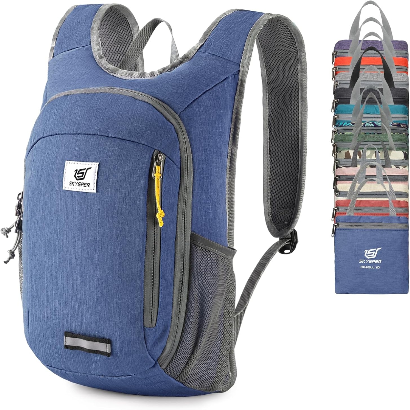 SKYSPER Small Daypack 10L Hiking Backpack Packable Lightweight Travel Day Pack for Women Men, Royal Blue