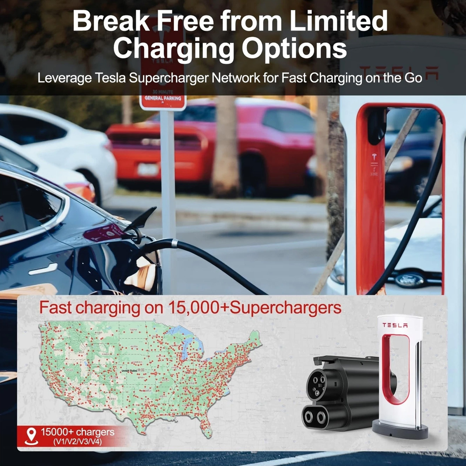 Unitek Tesla NACS to CCS Charger Adapter -300KW NACS DC Adapter