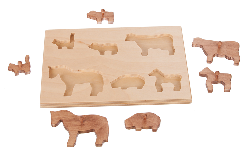 American Made Wooden Farm Animal Puzzle Board - Several Color Options