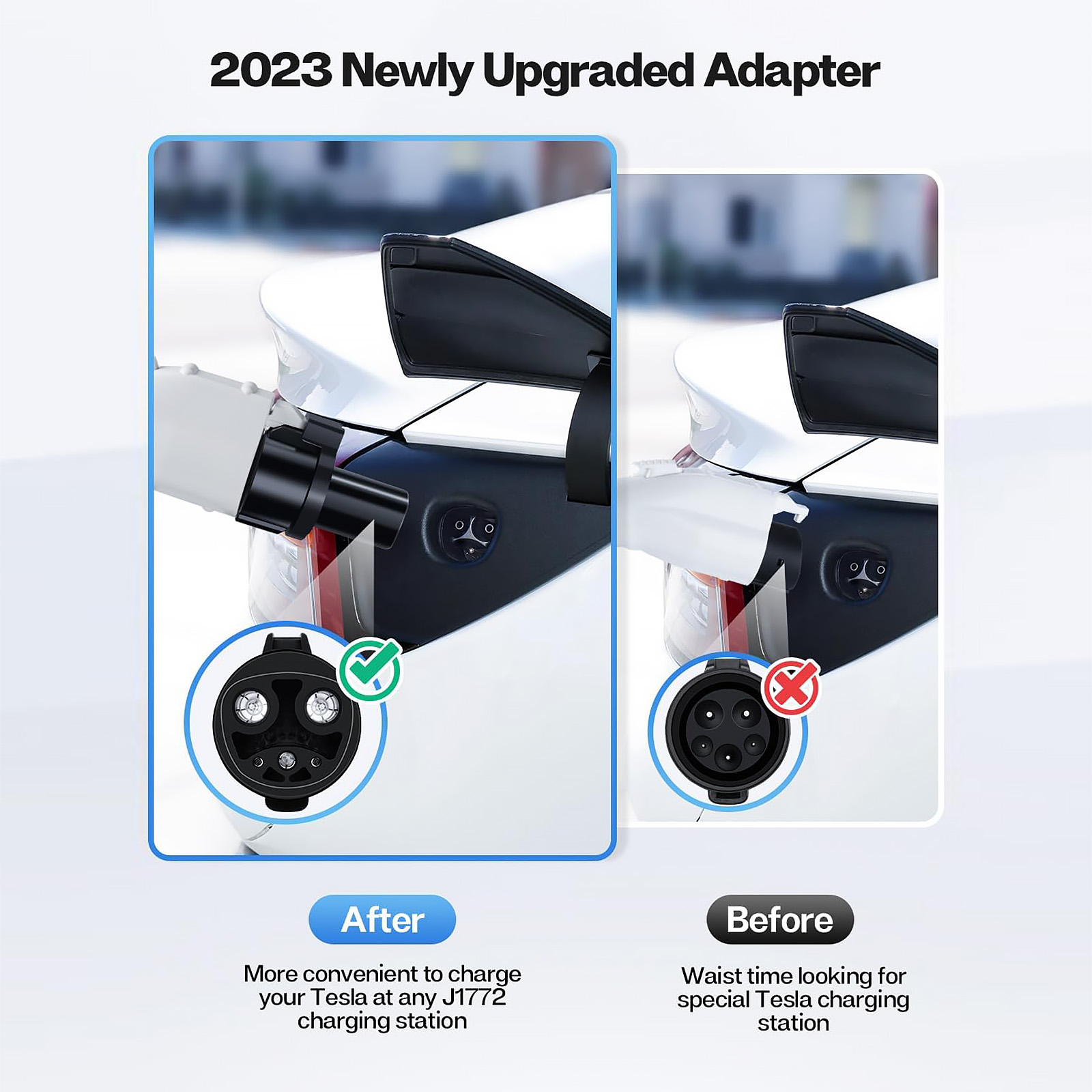 For J1772 to Tesla Charger Adapter 80A 250V For Model 3/Y/X/S SAE EV Charger